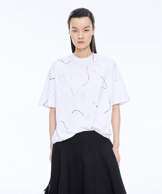 Embroidered Cotton T-Shirt