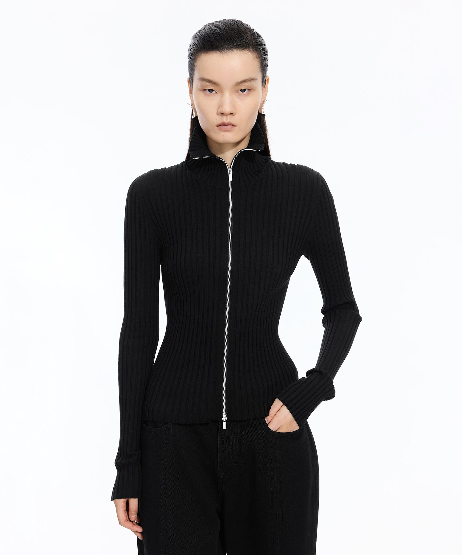 Wide Rib Double-Zip Cardigan – JNBY ONLINE STORE
