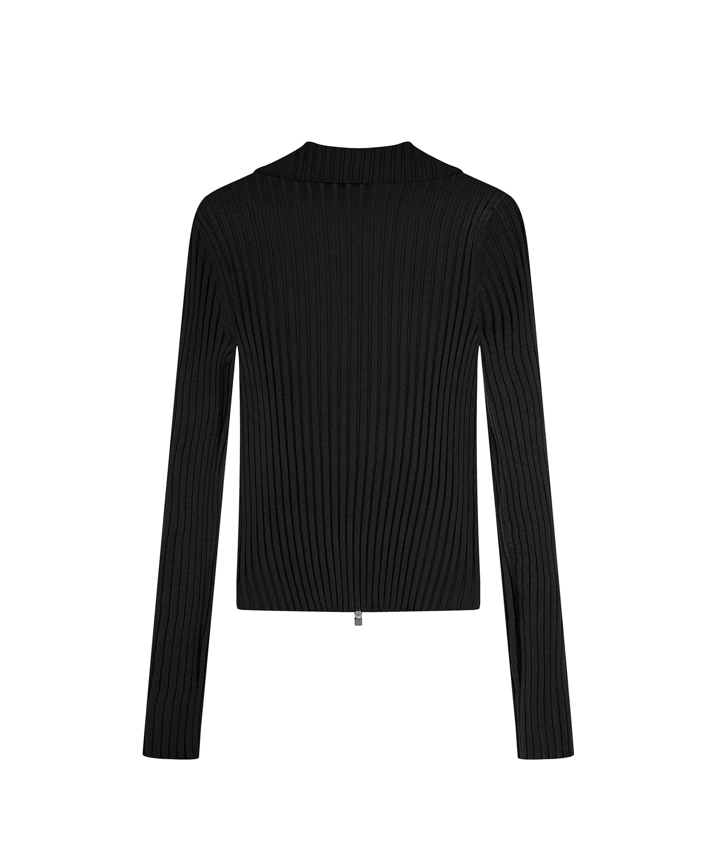 Wide Rib Double-Zip Cardigan