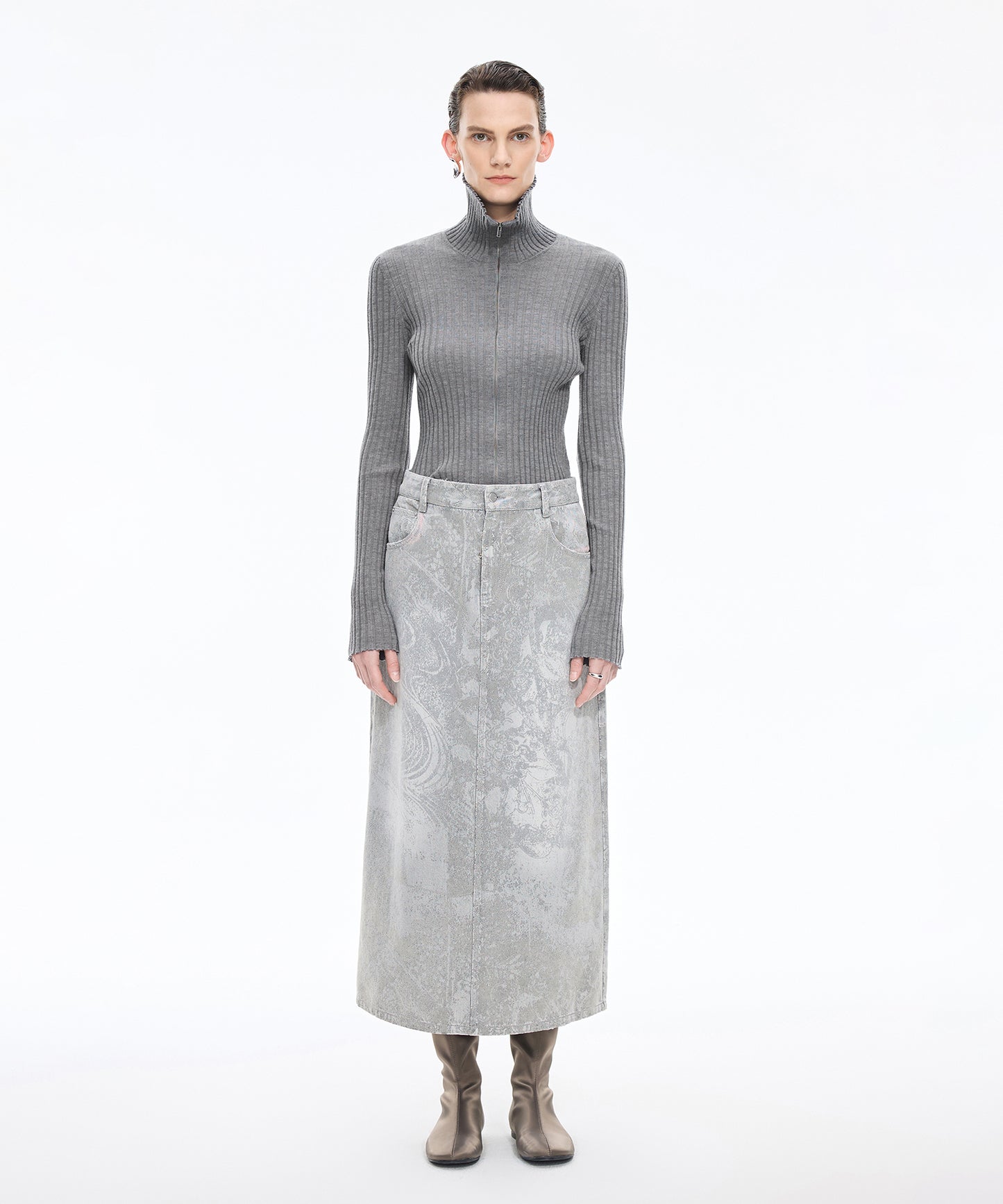 Wide Rib Double-Zip Cardigan