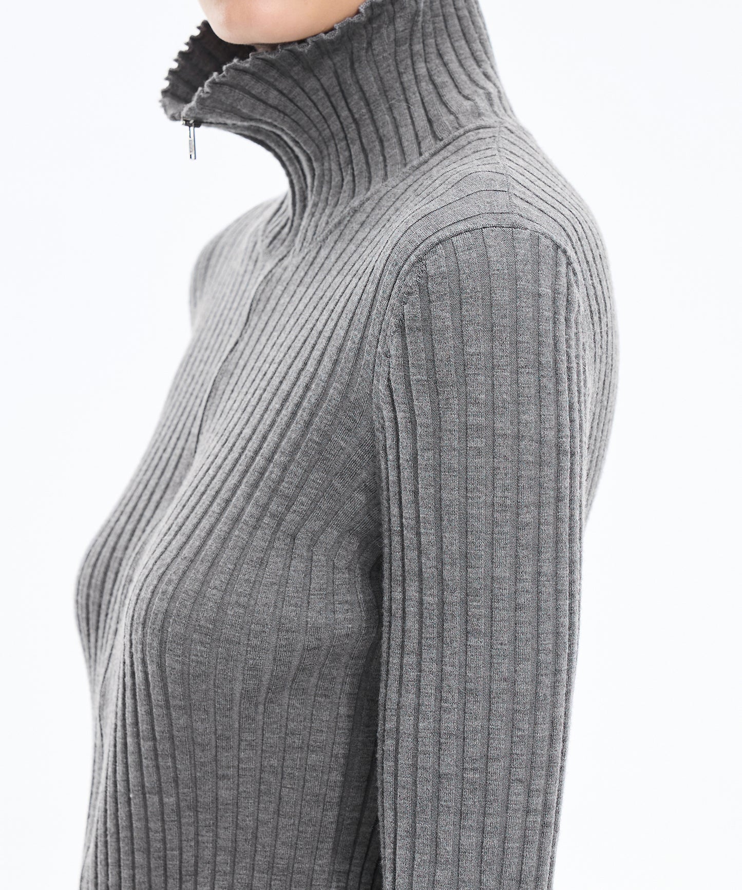 Wide Rib Double-Zip Cardigan