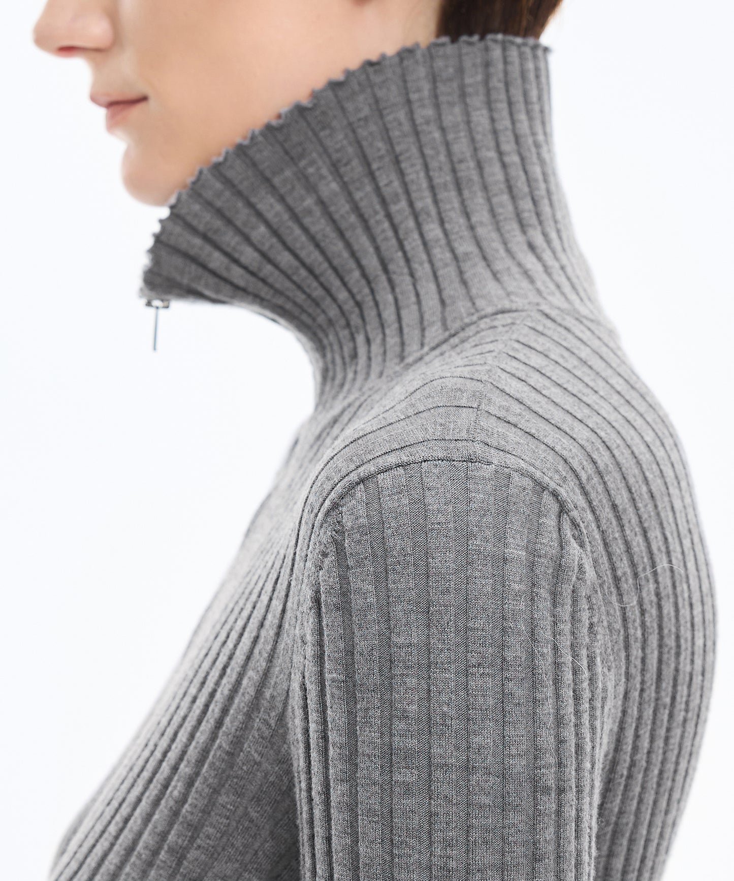 Wide Rib Double-Zip Cardigan