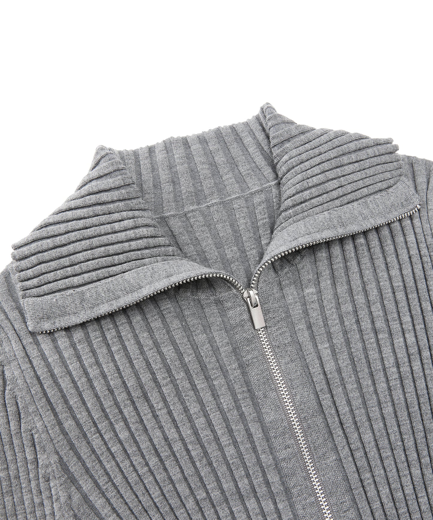 Wide Rib Double-Zip Cardigan