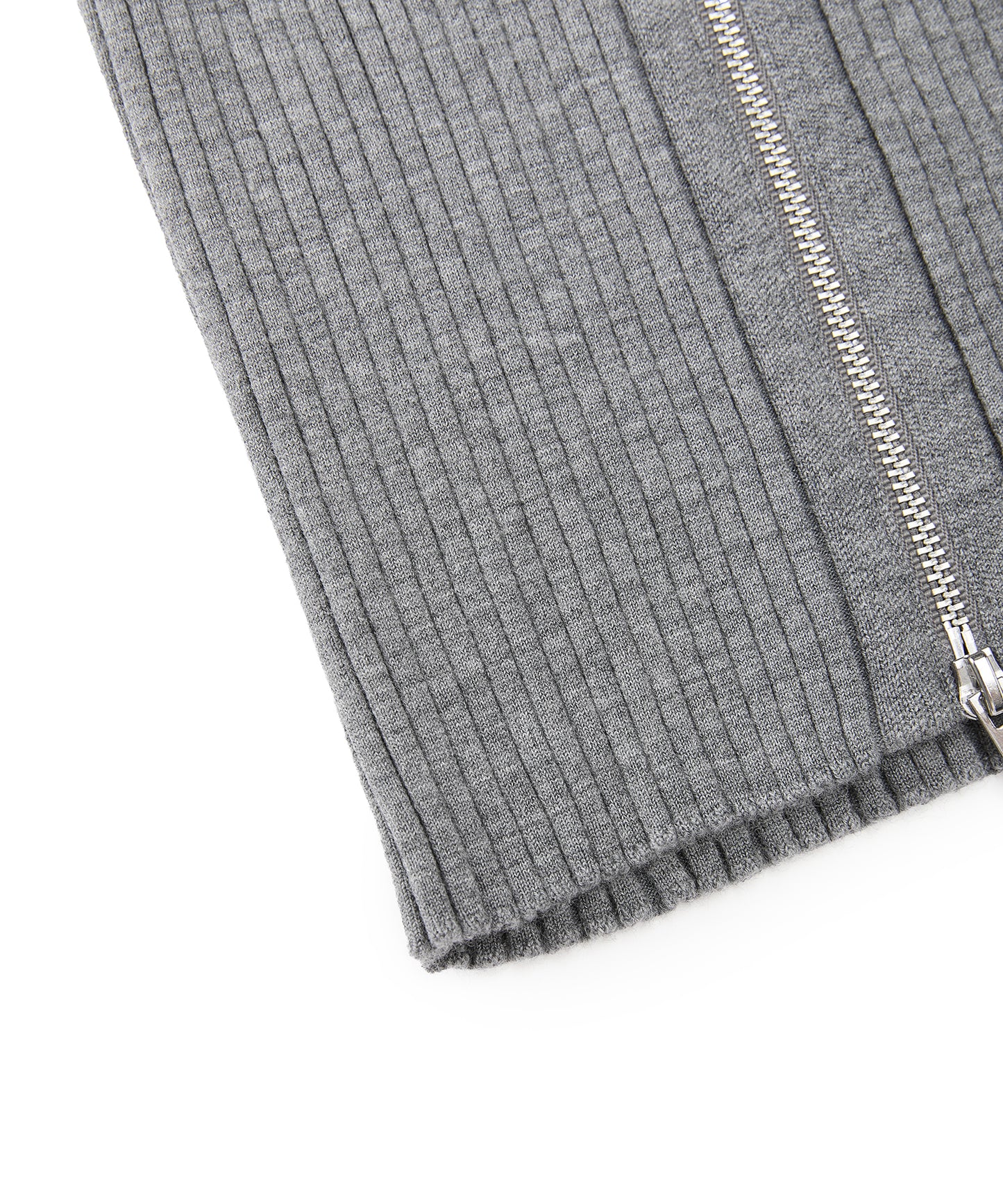 Wide Rib Double-Zip Cardigan