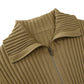 Wide Rib Double-Zip Cardigan