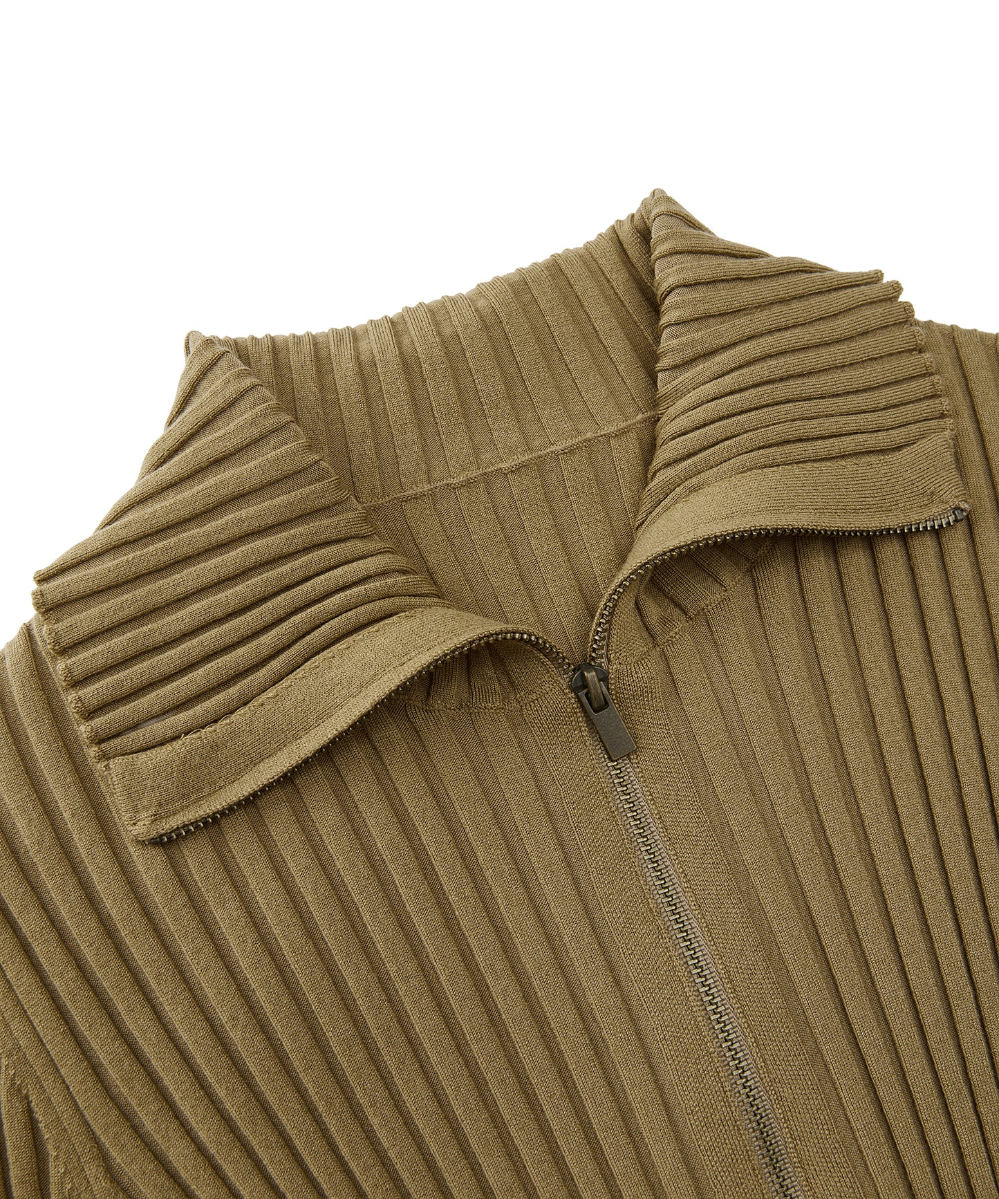 Wide Rib Double-Zip Cardigan
