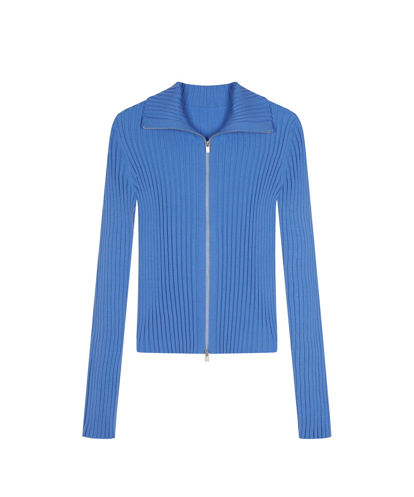 Wide Rib Double-Zip Cardigan