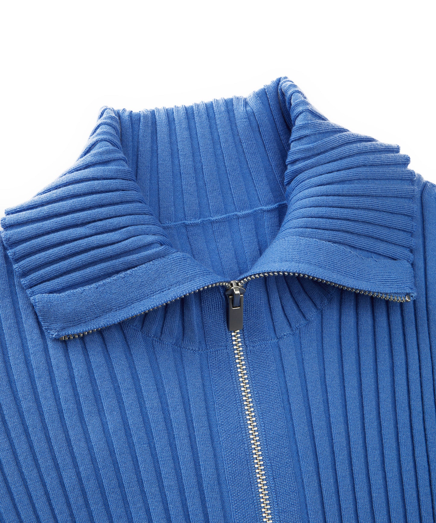 Wide Rib Double-Zip Cardigan