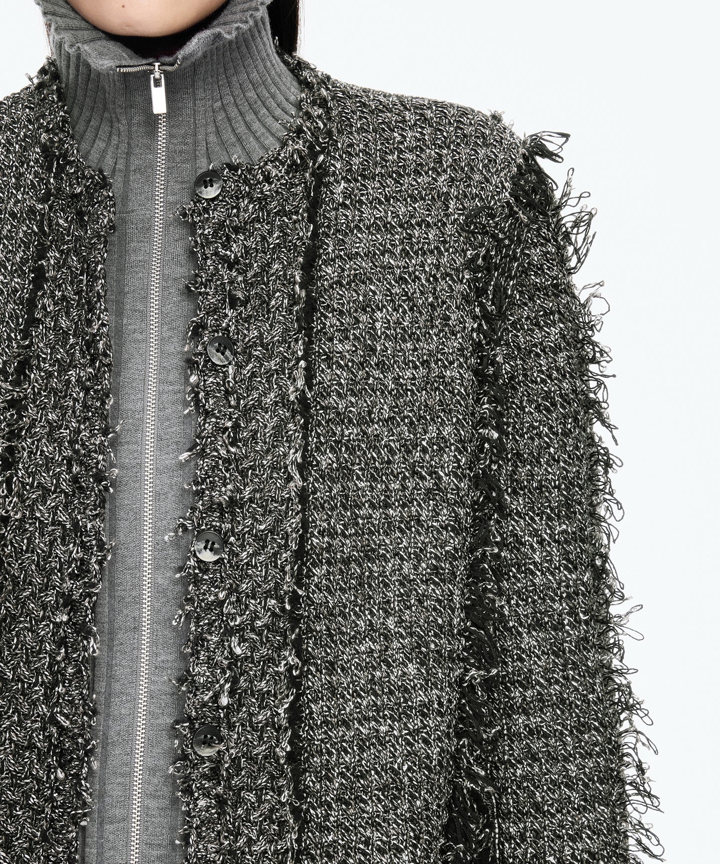 Fringed Tweed-Inspired Jacket