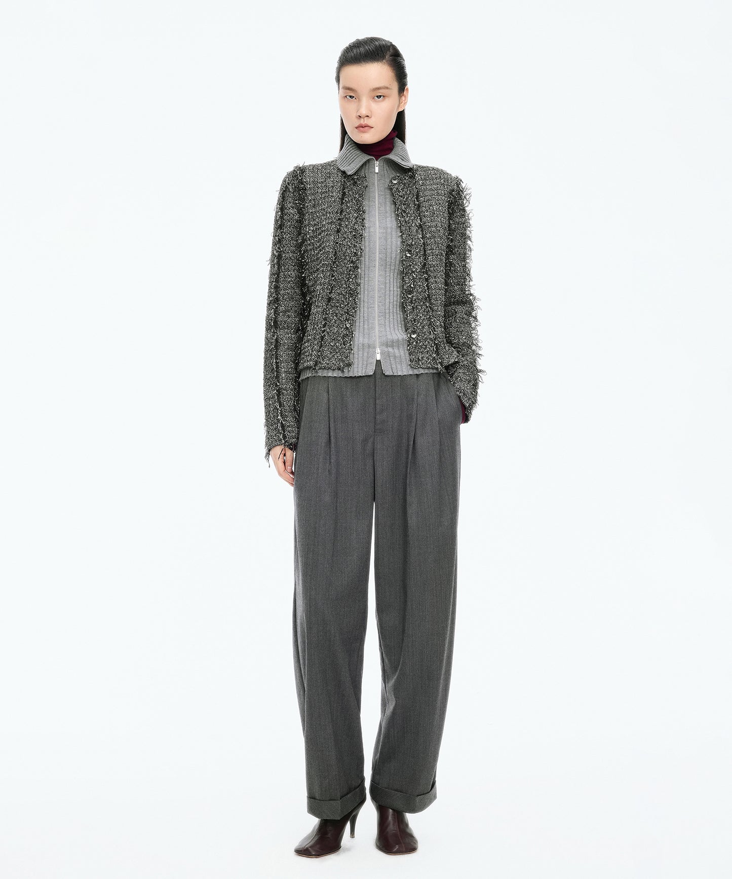 Fringed Tweed-Inspired Jacket