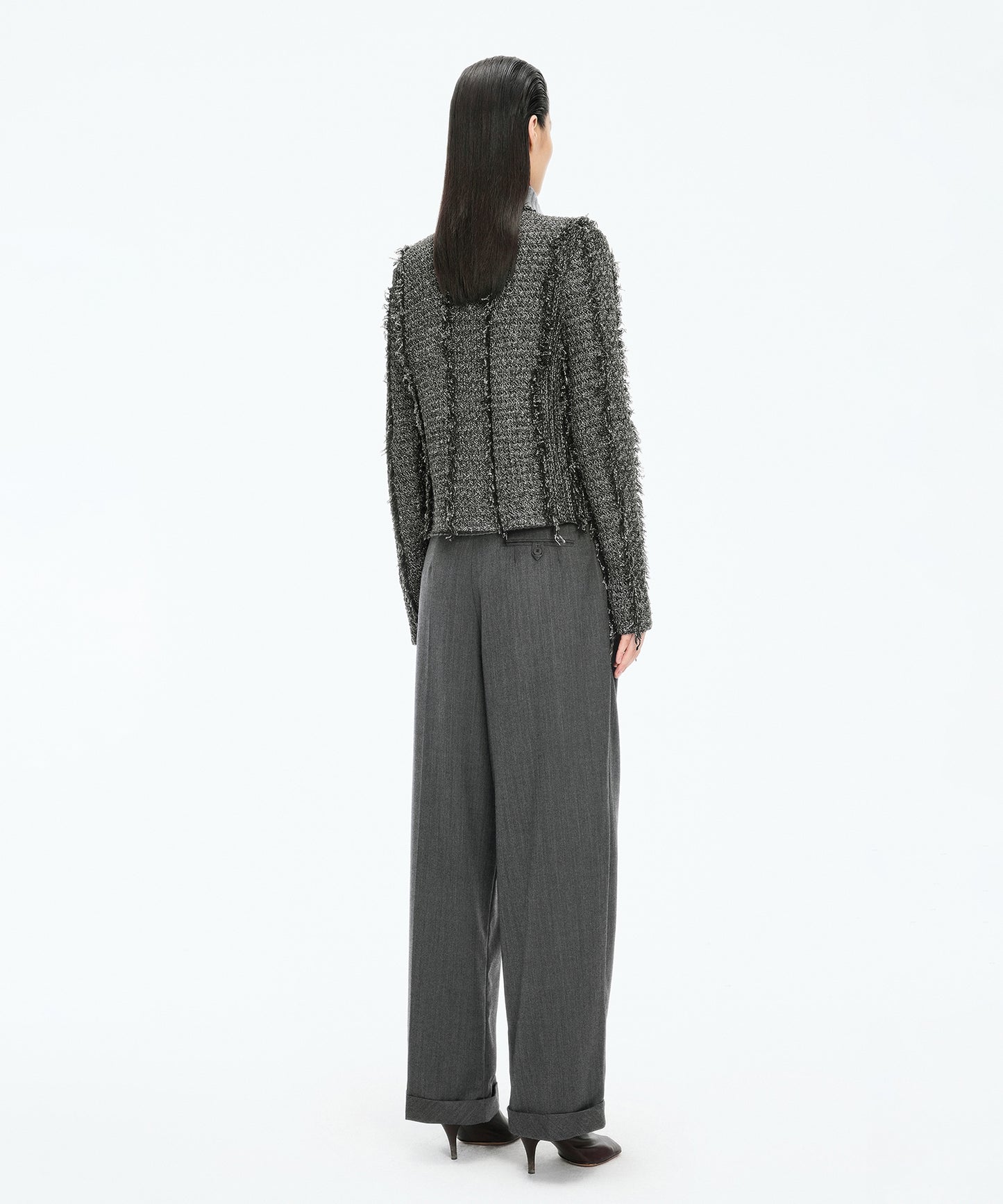 Fringed Tweed-Inspired Jacket