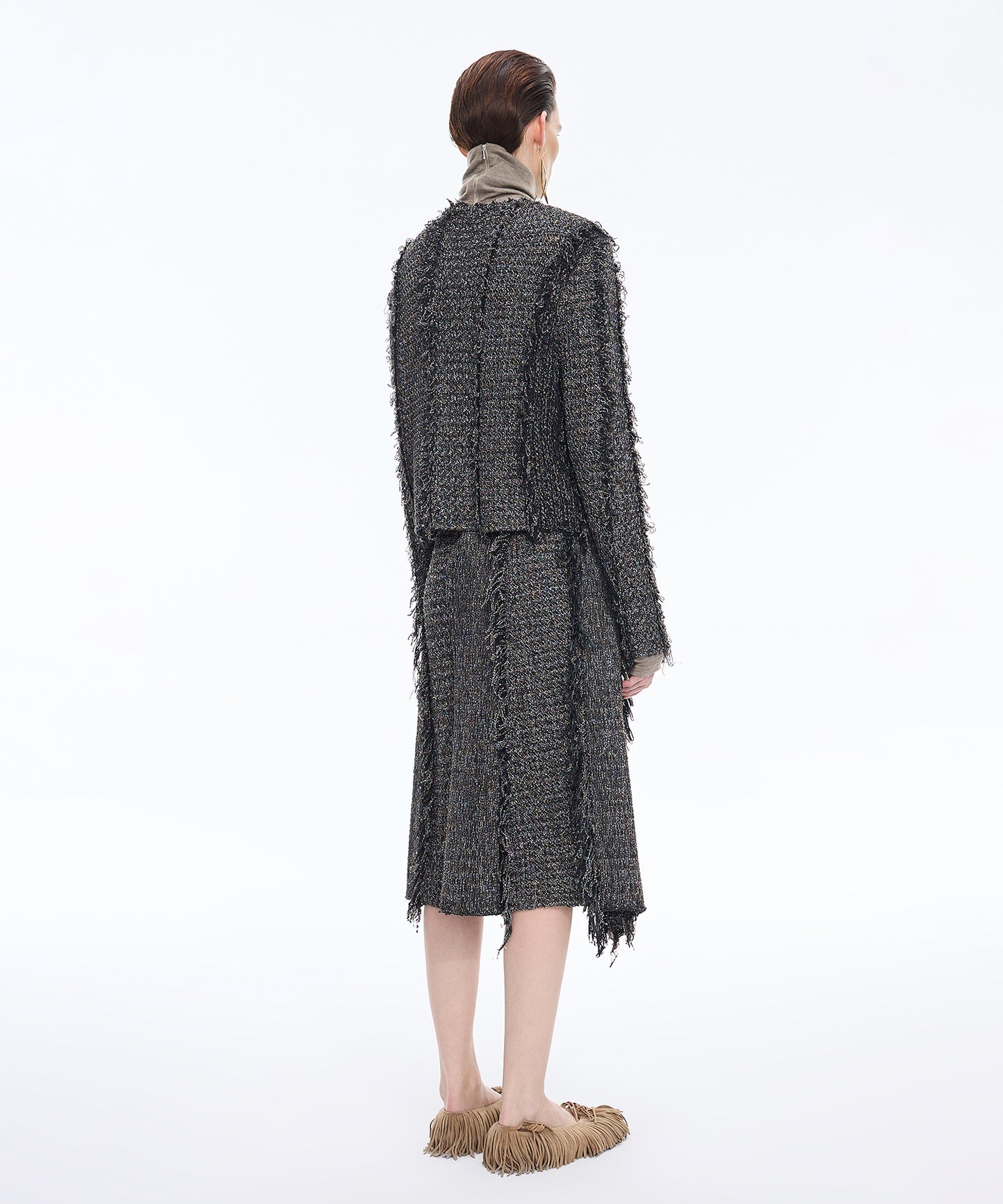 Fringed Tweed-Inspired Jacket
