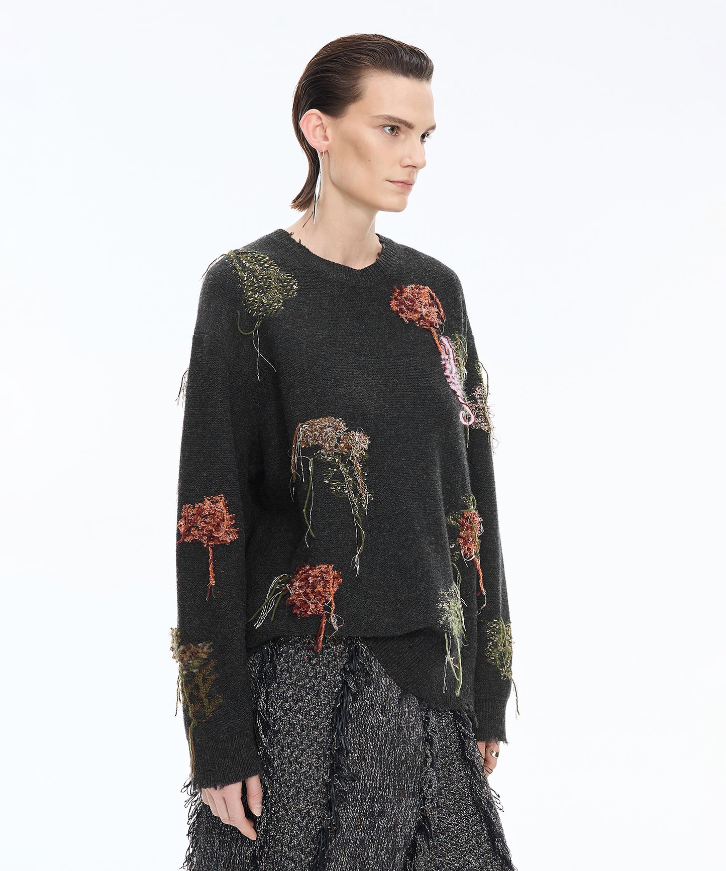 Embroidered Wool Sweater