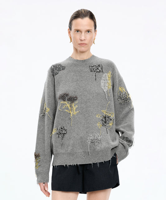 Embroidered Wool Sweater