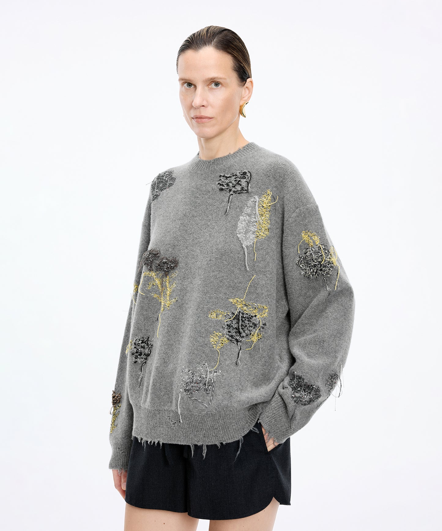 Embroidered Wool Sweater
