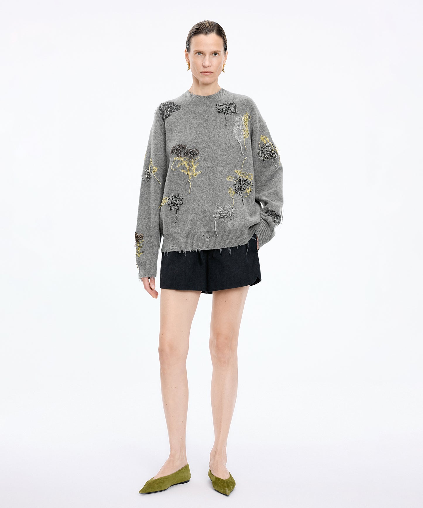 Embroidered Wool Sweater