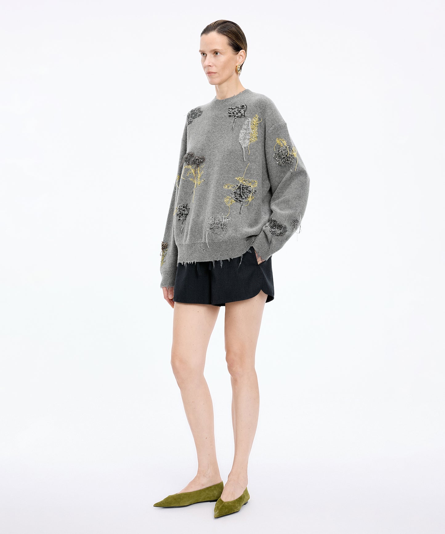 Embroidered Wool Sweater