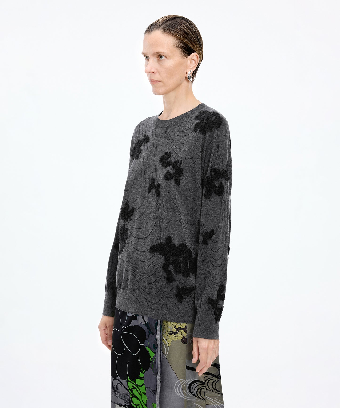 Floral Embroidered Merino Sweater