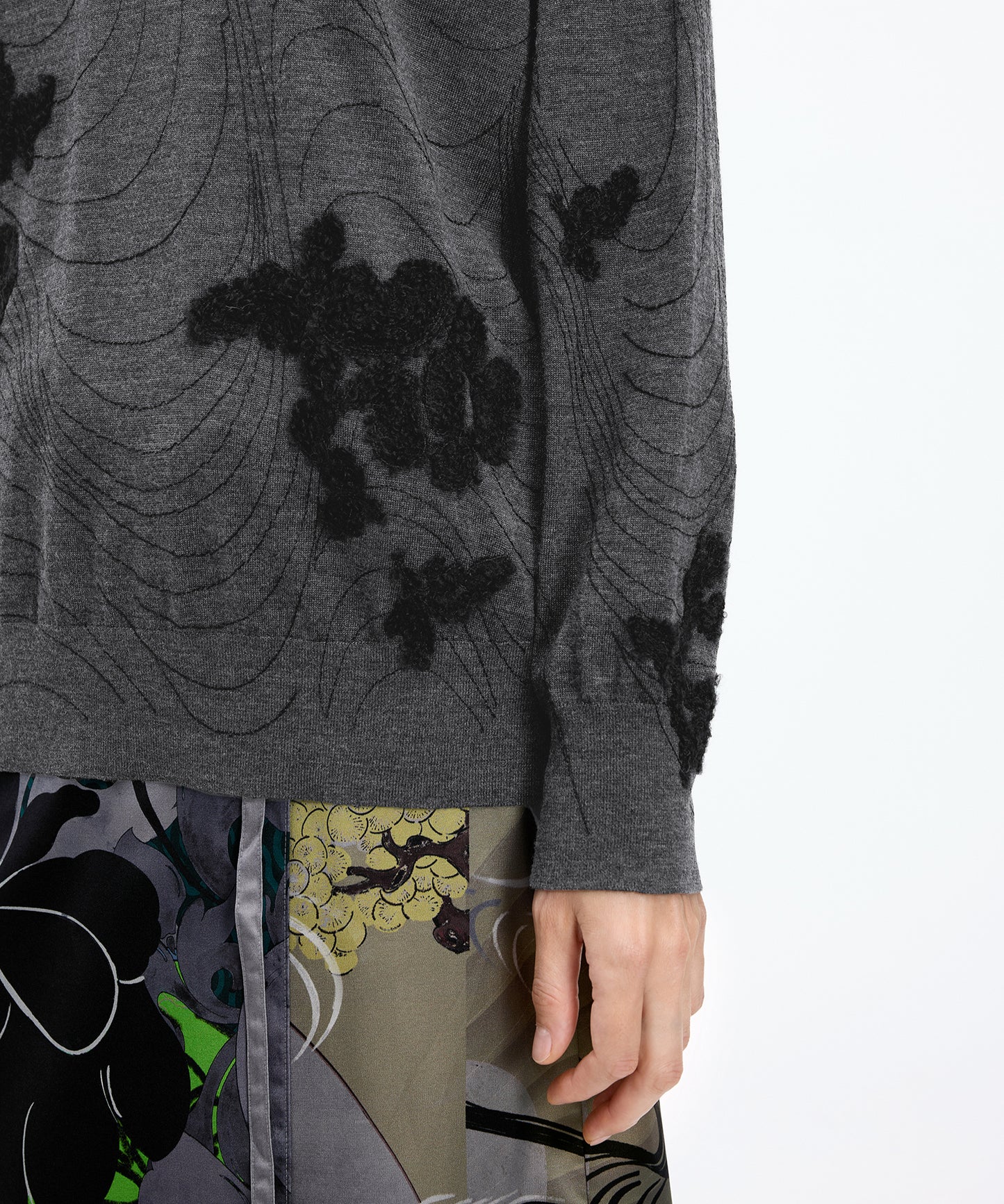 Floral Embroidered Merino Sweater