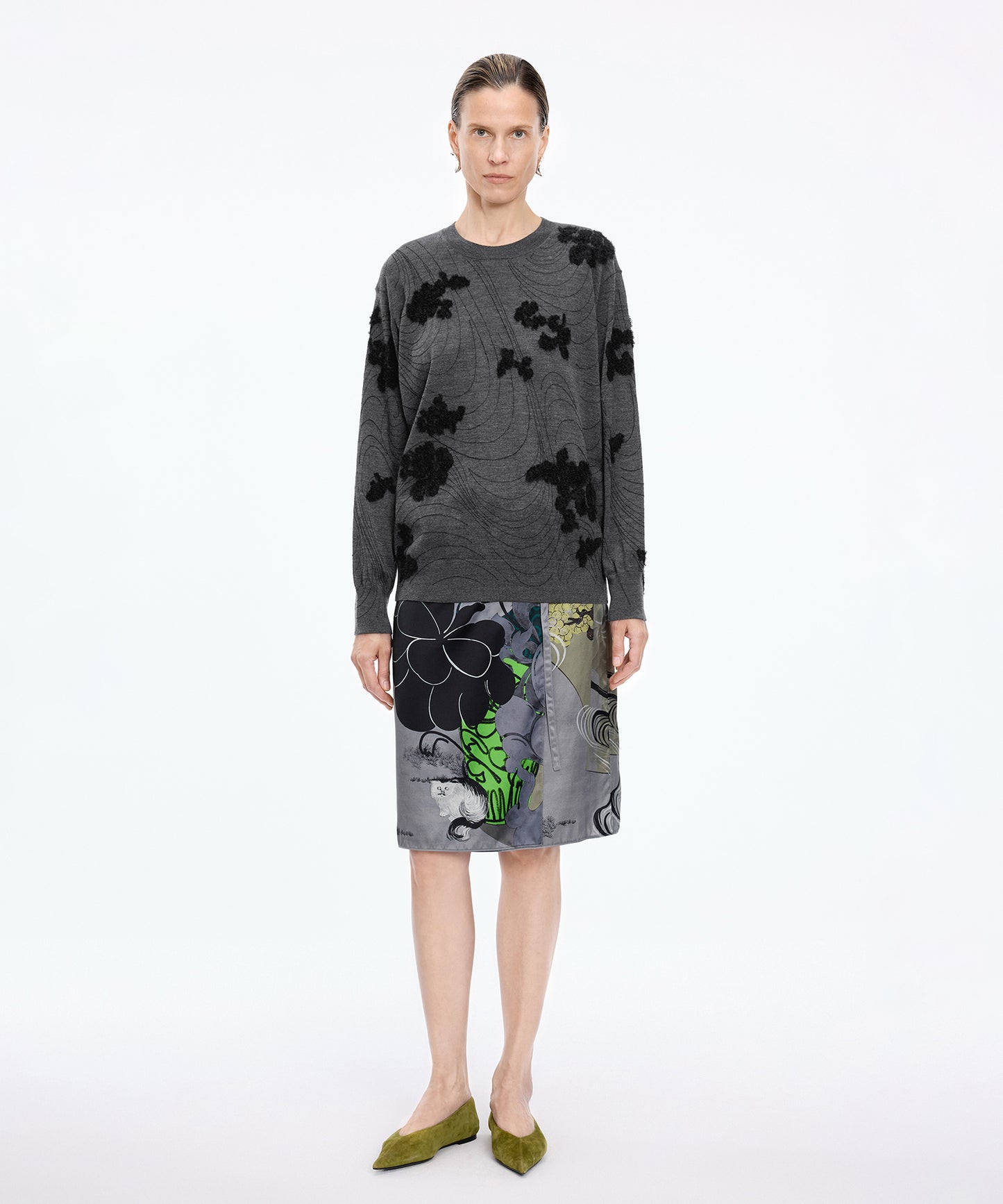 Floral Embroidered Merino Sweater