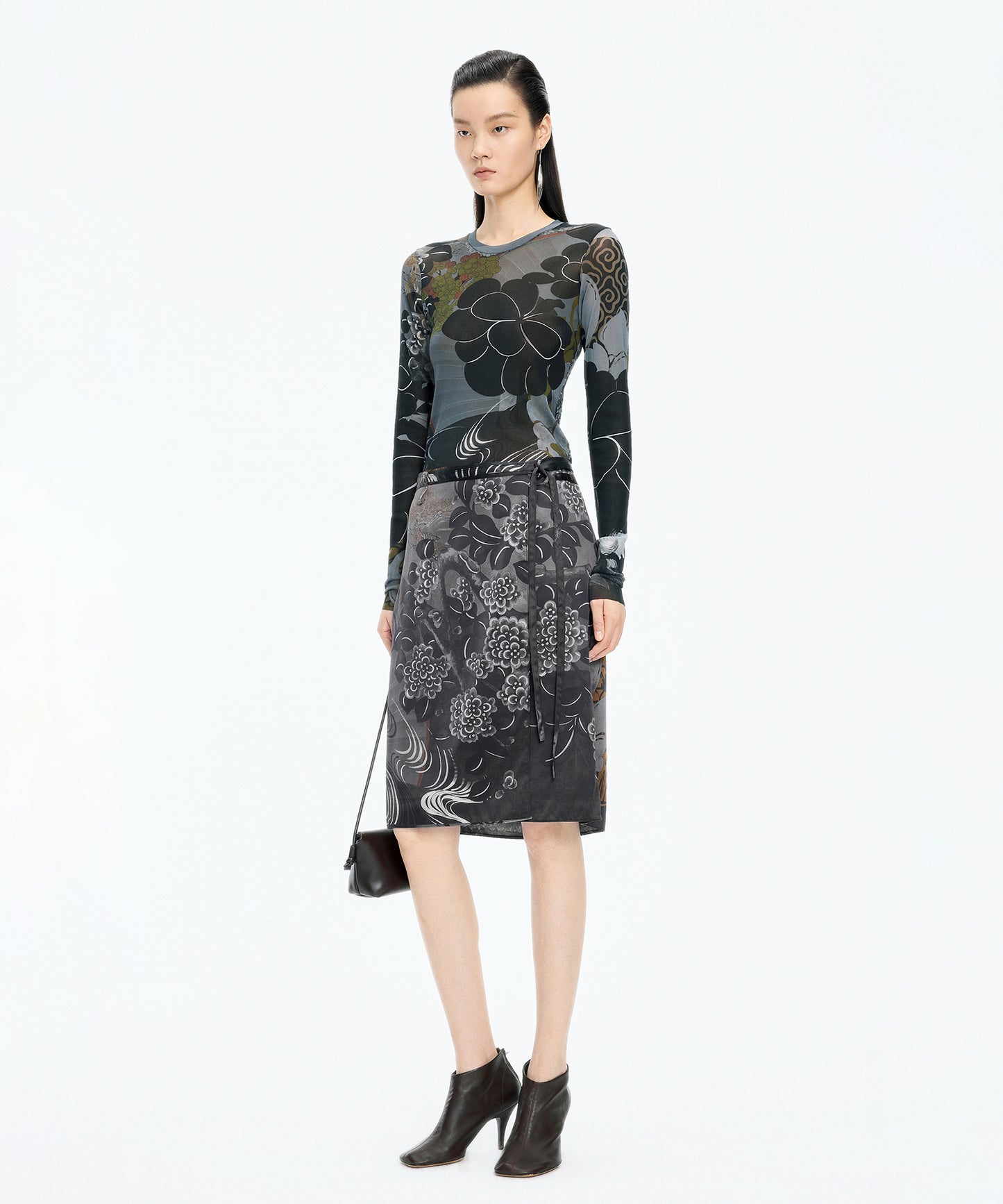 Oriental Print Second-Skin Top