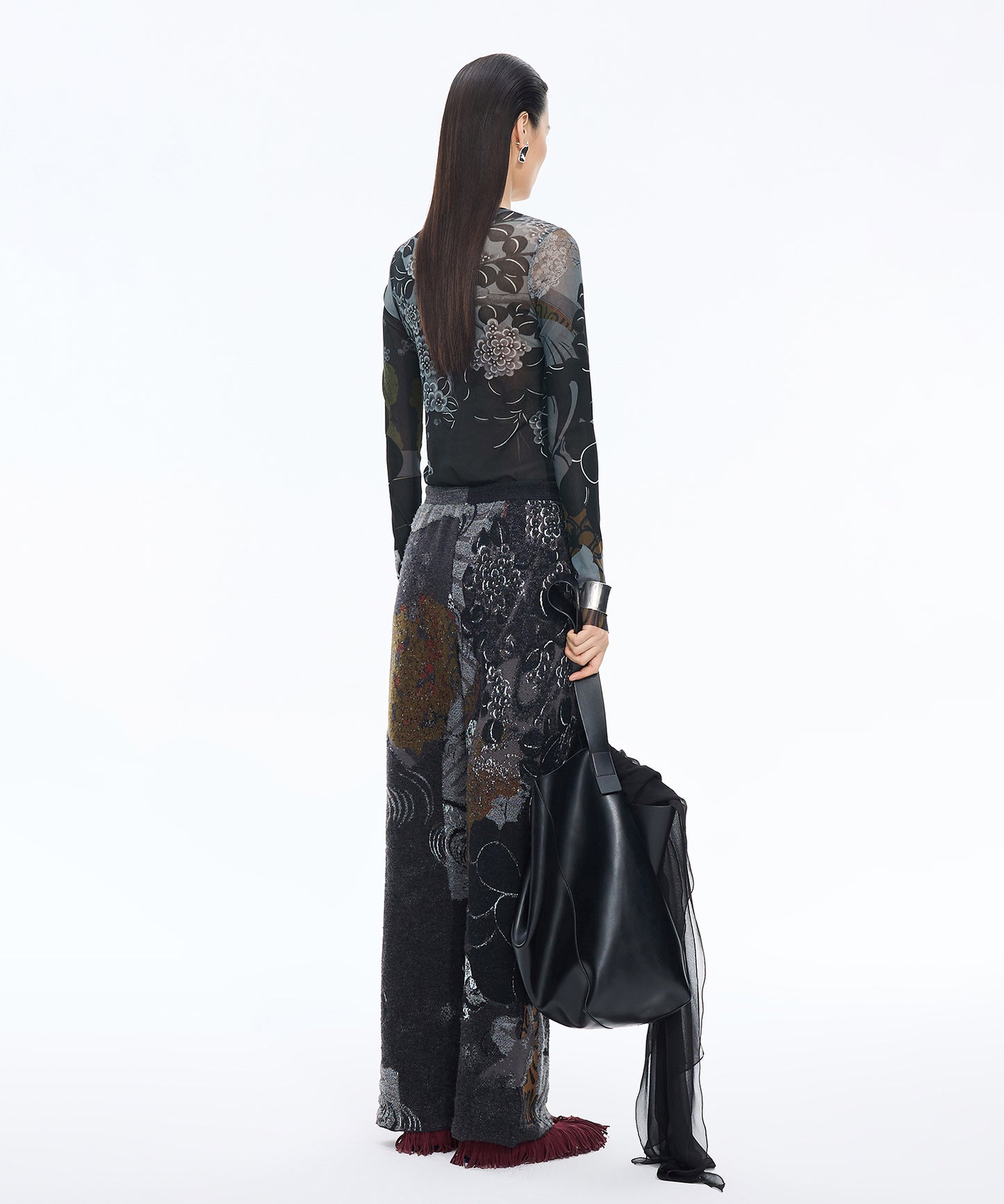 Oriental Print Second-Skin Top