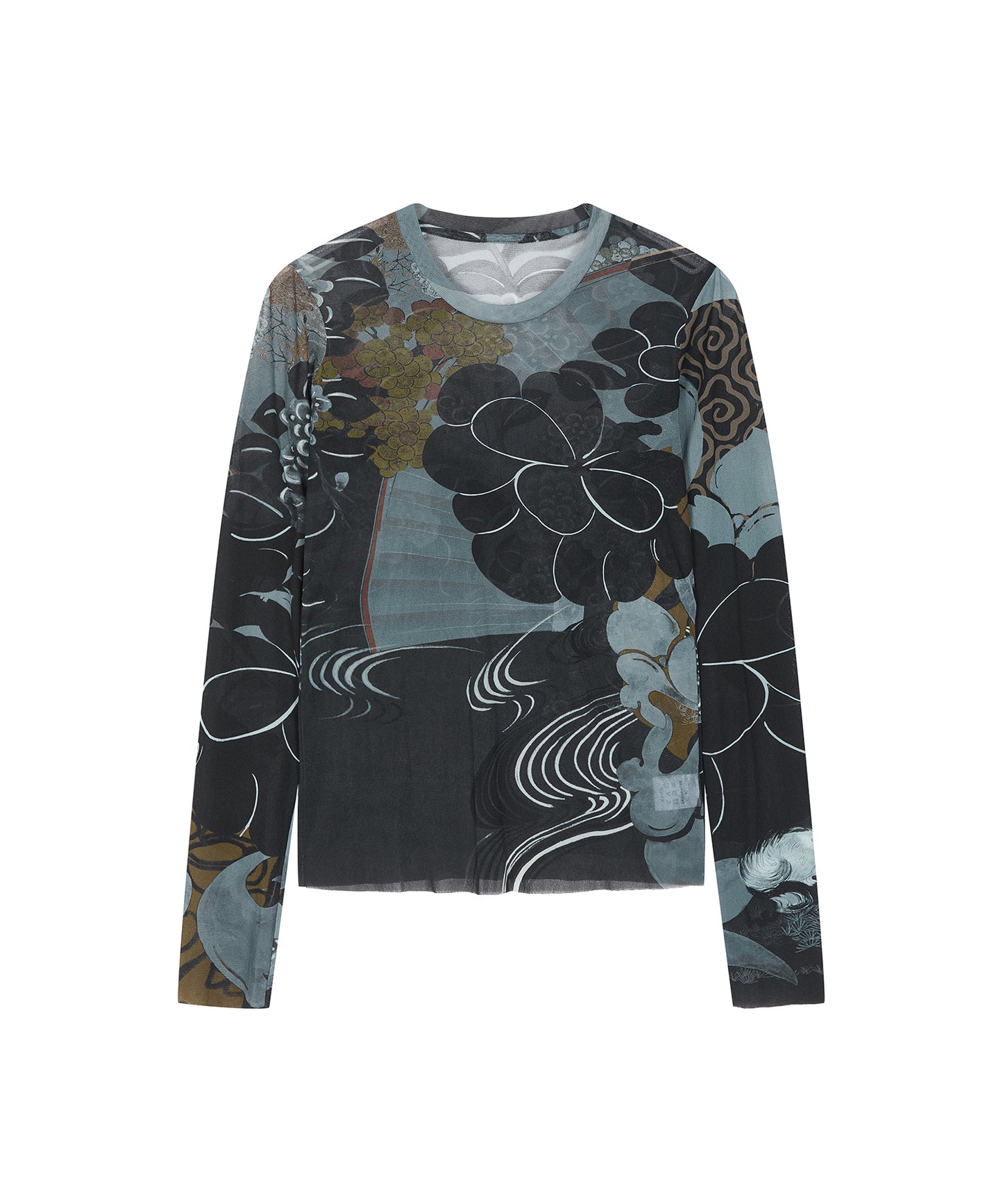 Oriental Print Second-Skin Top