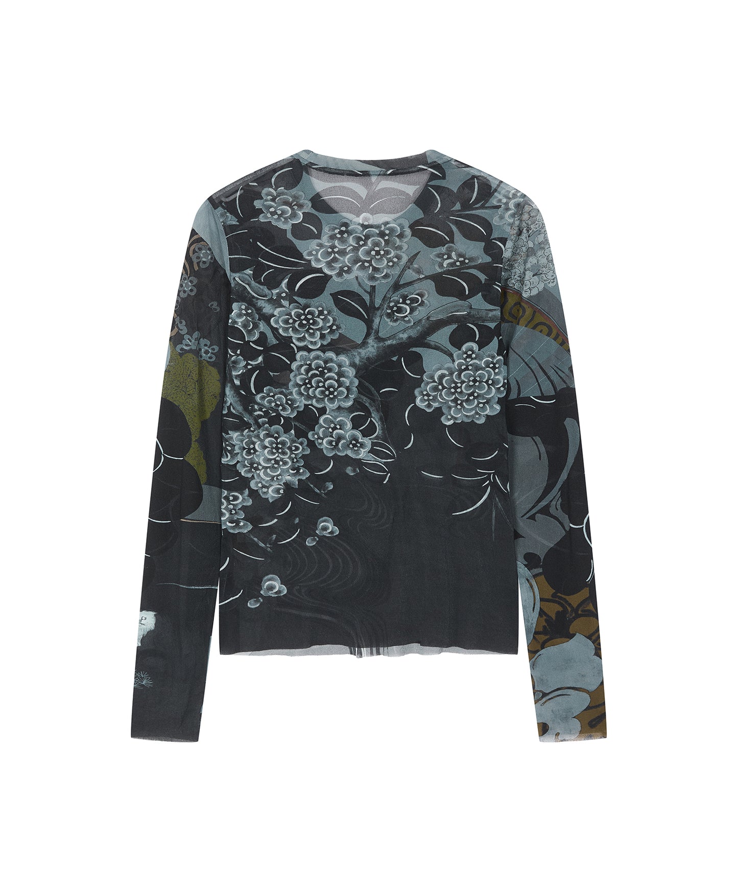 Oriental Print Second-Skin Top