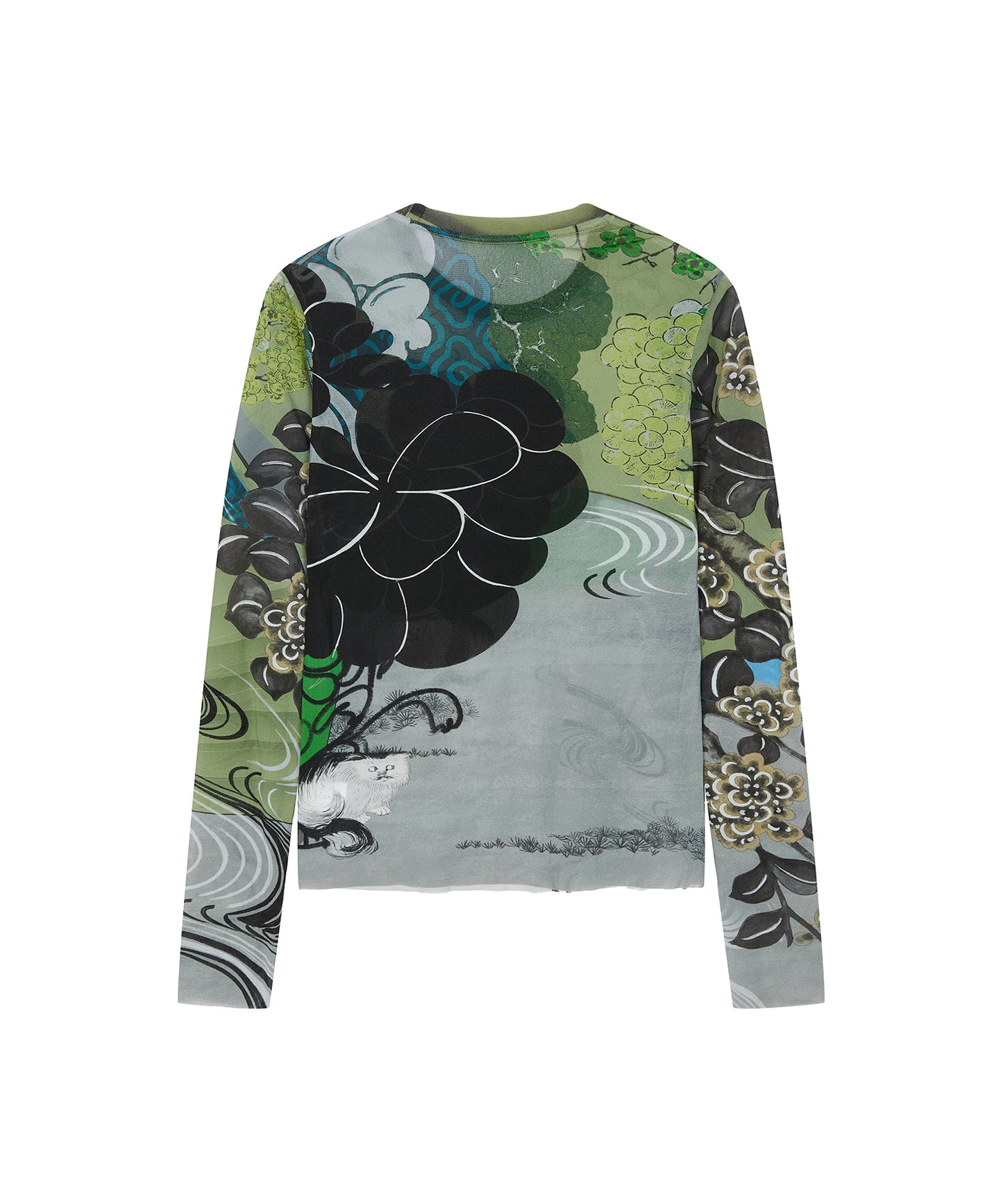 Oriental Print Second-Skin Top