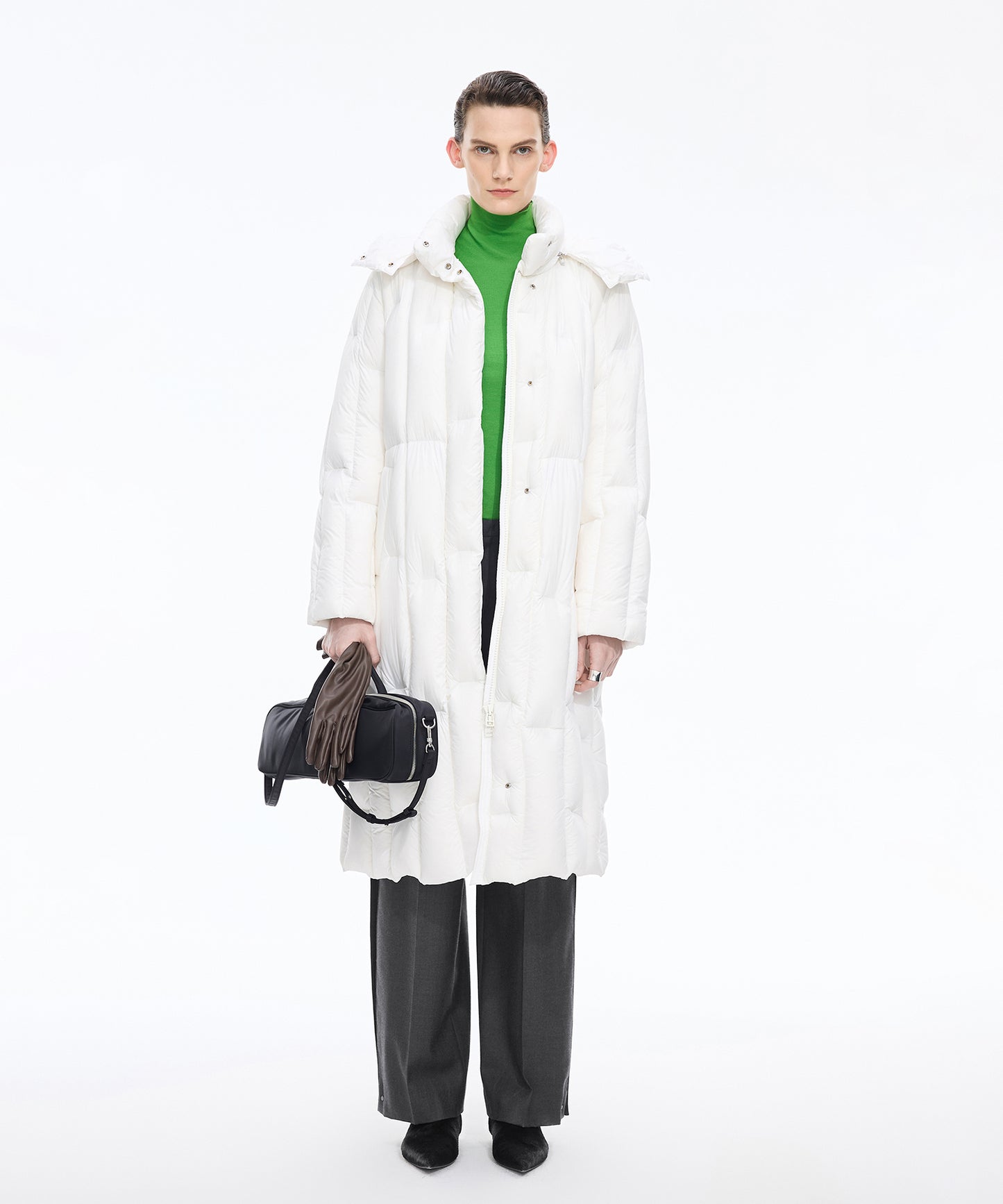 Tapered Snap Wool Trousers