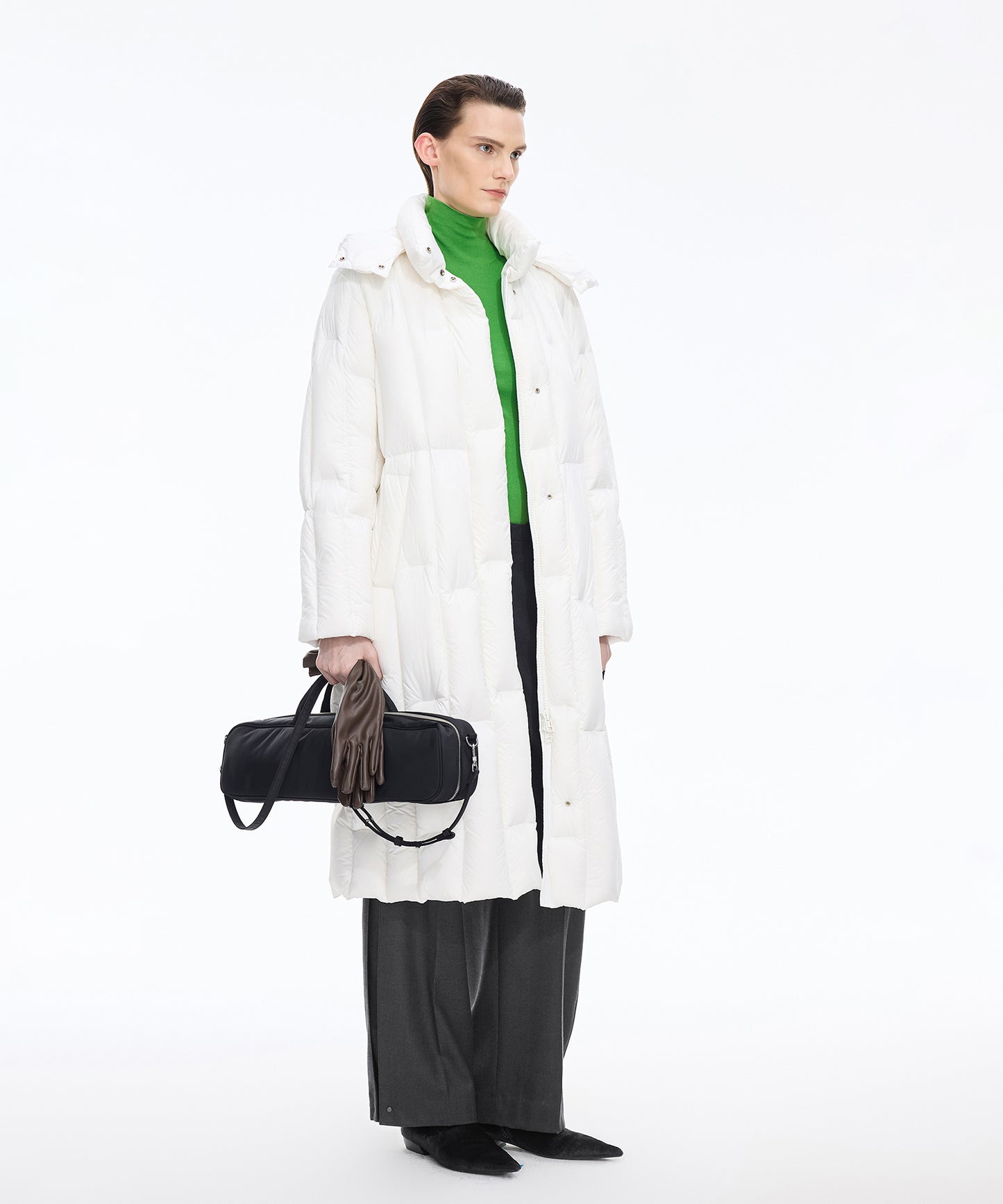 Tapered Snap Wool Trousers