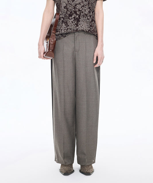 Tapered Snap Wool Trousers