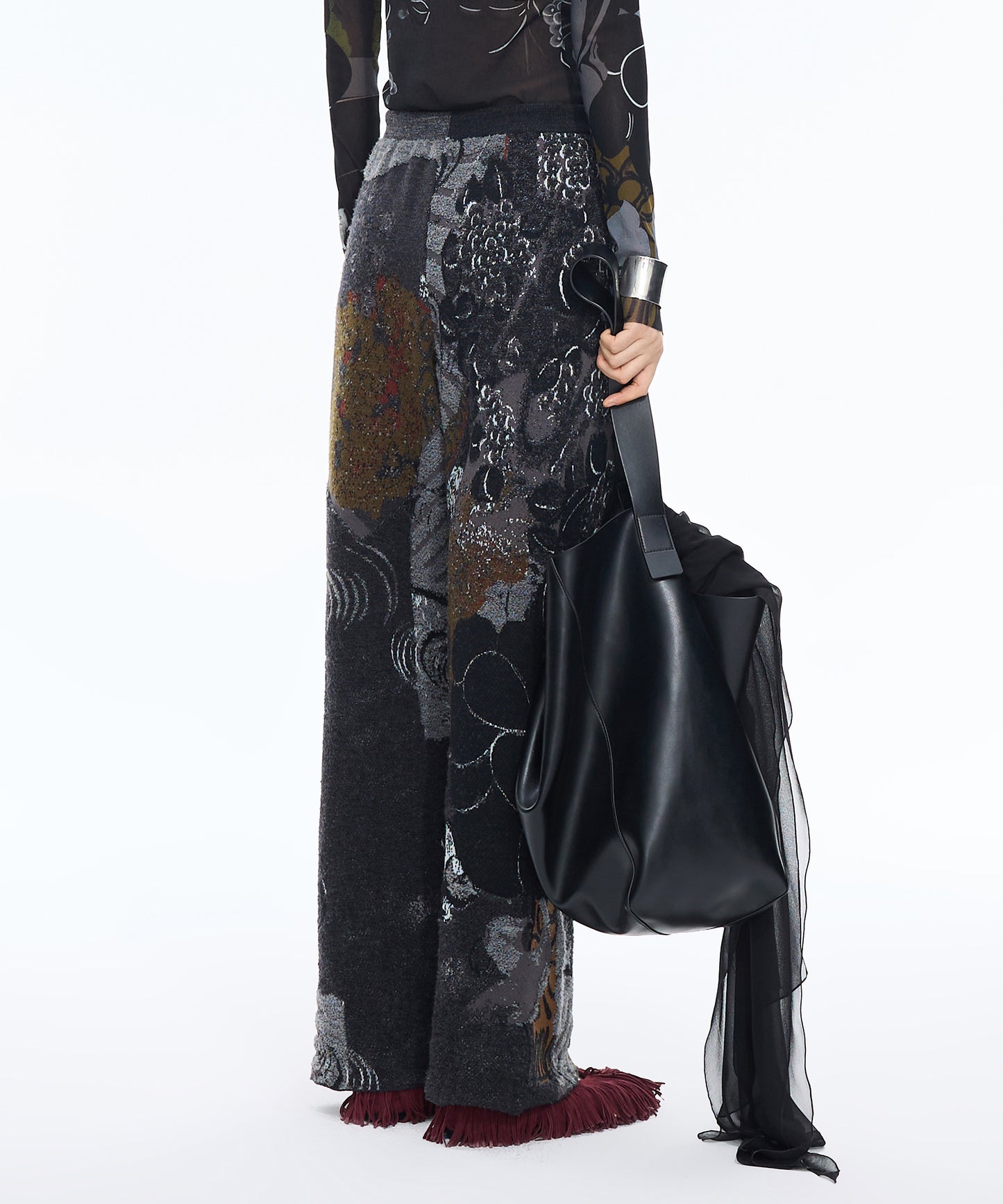 Oriental Jacquard Knit Trousers