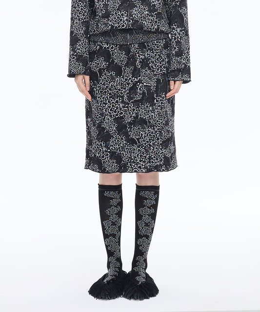 Osmanthus Jacquard Knit Skirt