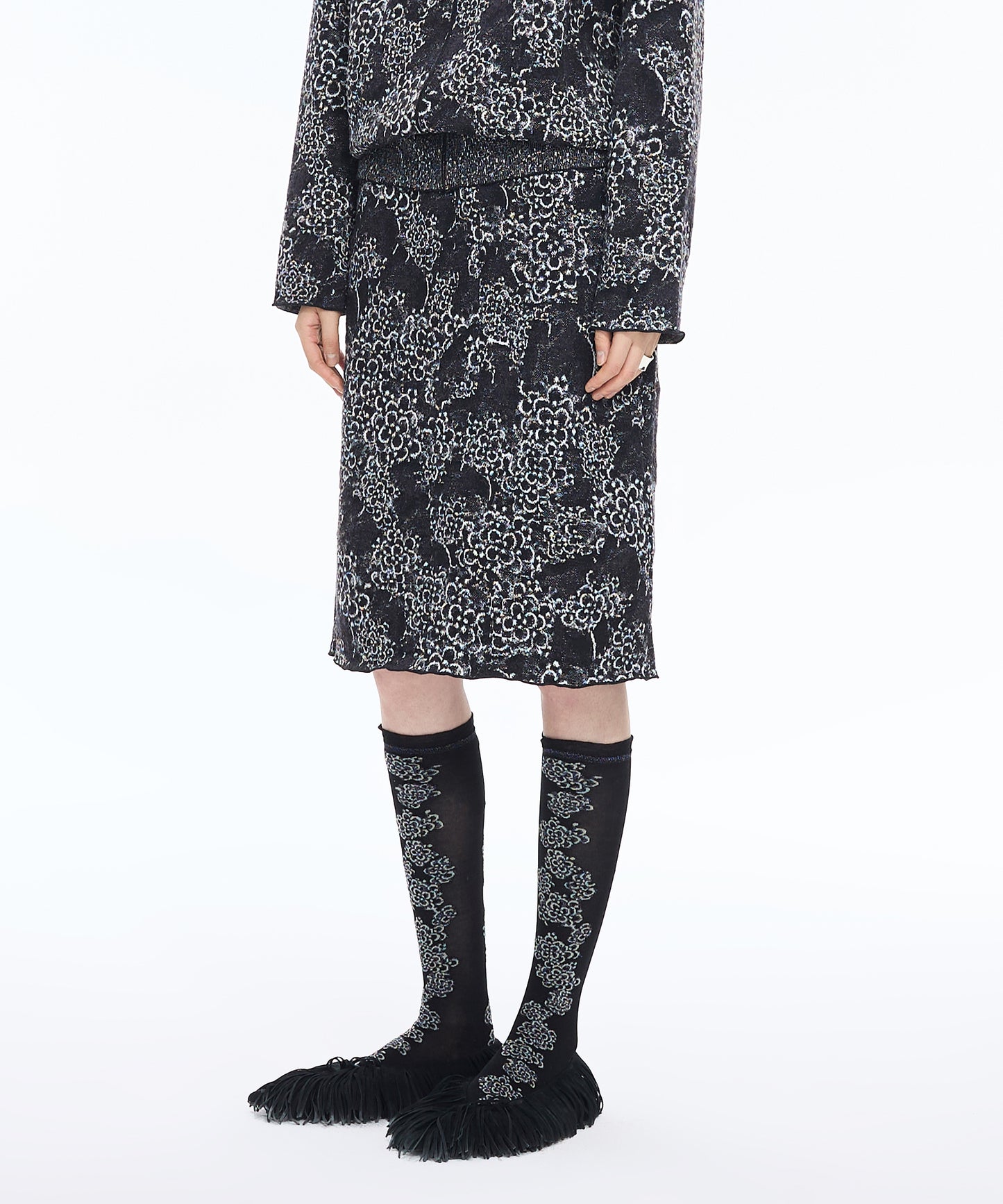 Osmanthus Jacquard Knit Skirt