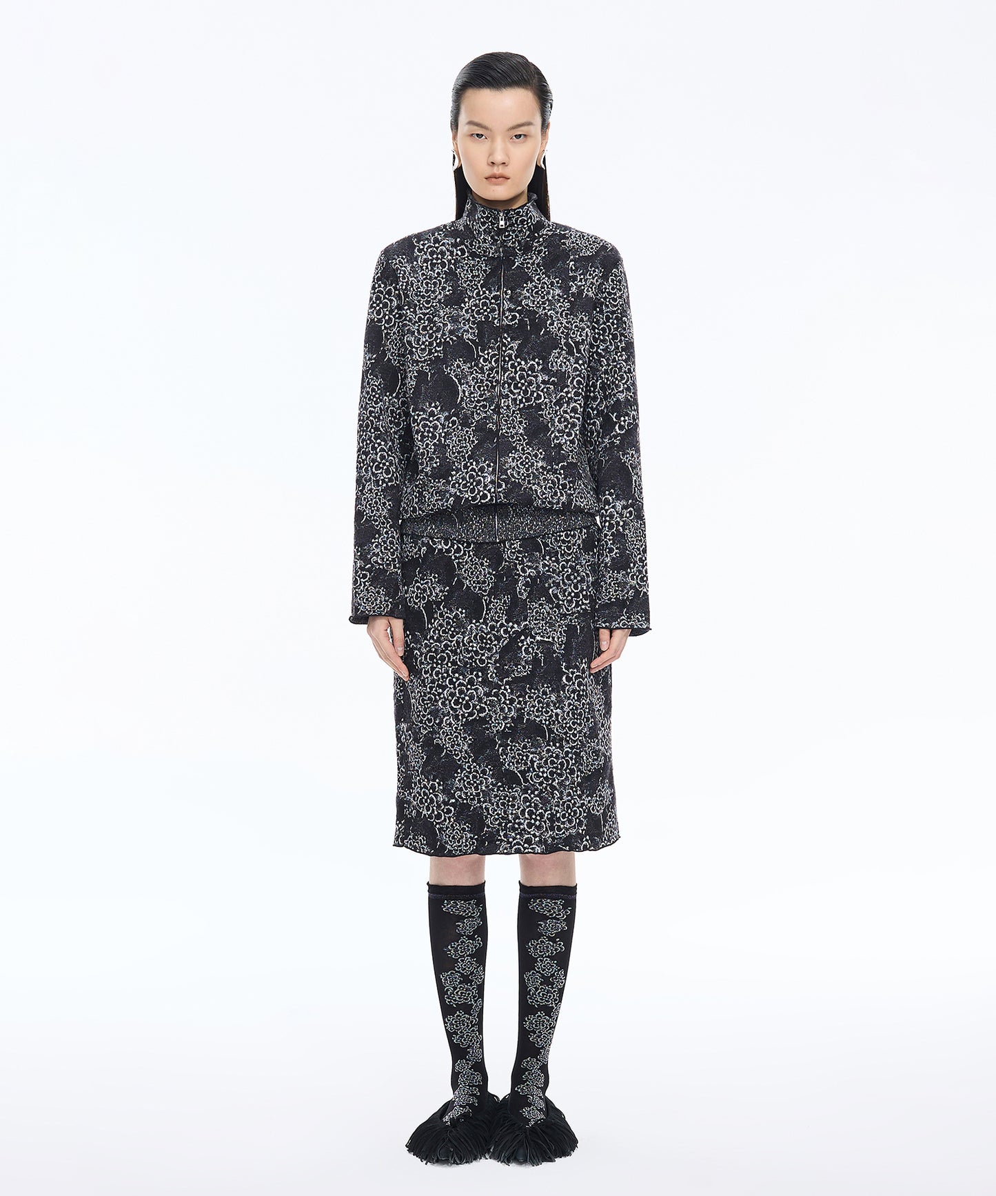 Osmanthus Jacquard Knit Skirt