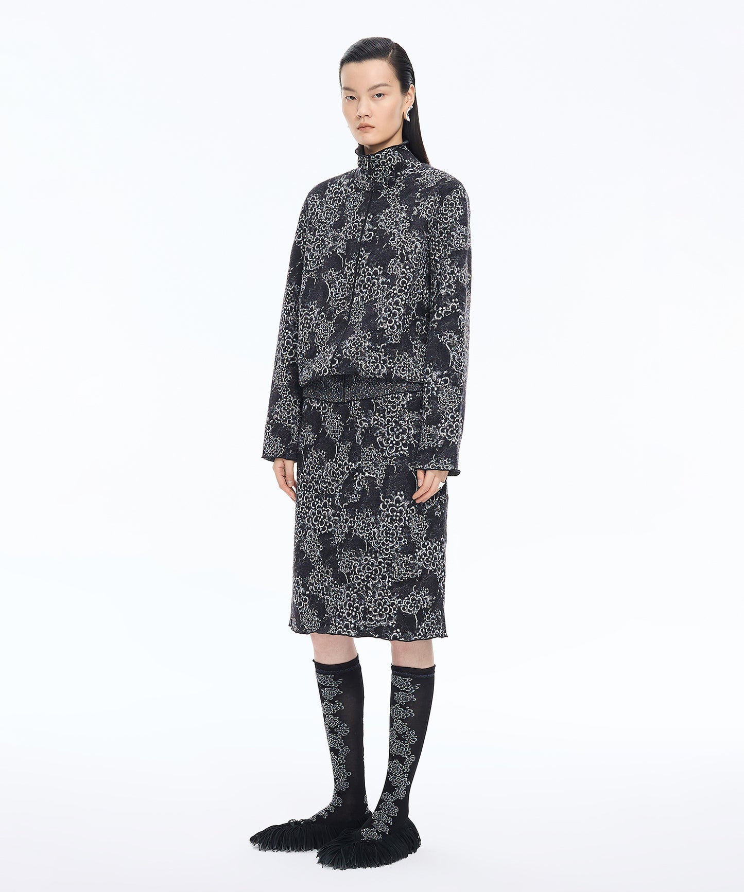 Osmanthus Jacquard Knit Skirt