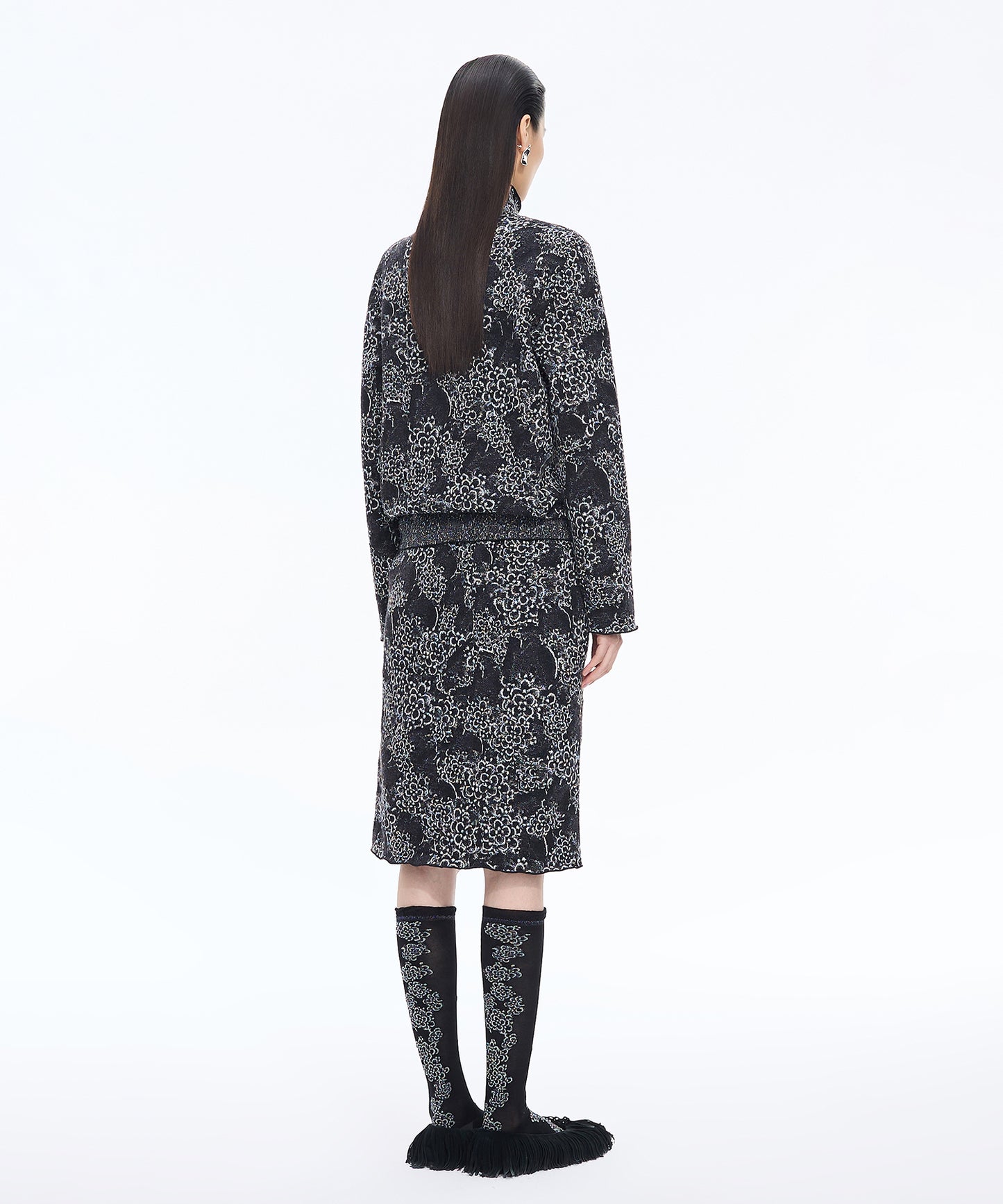 Osmanthus Jacquard Knit Skirt