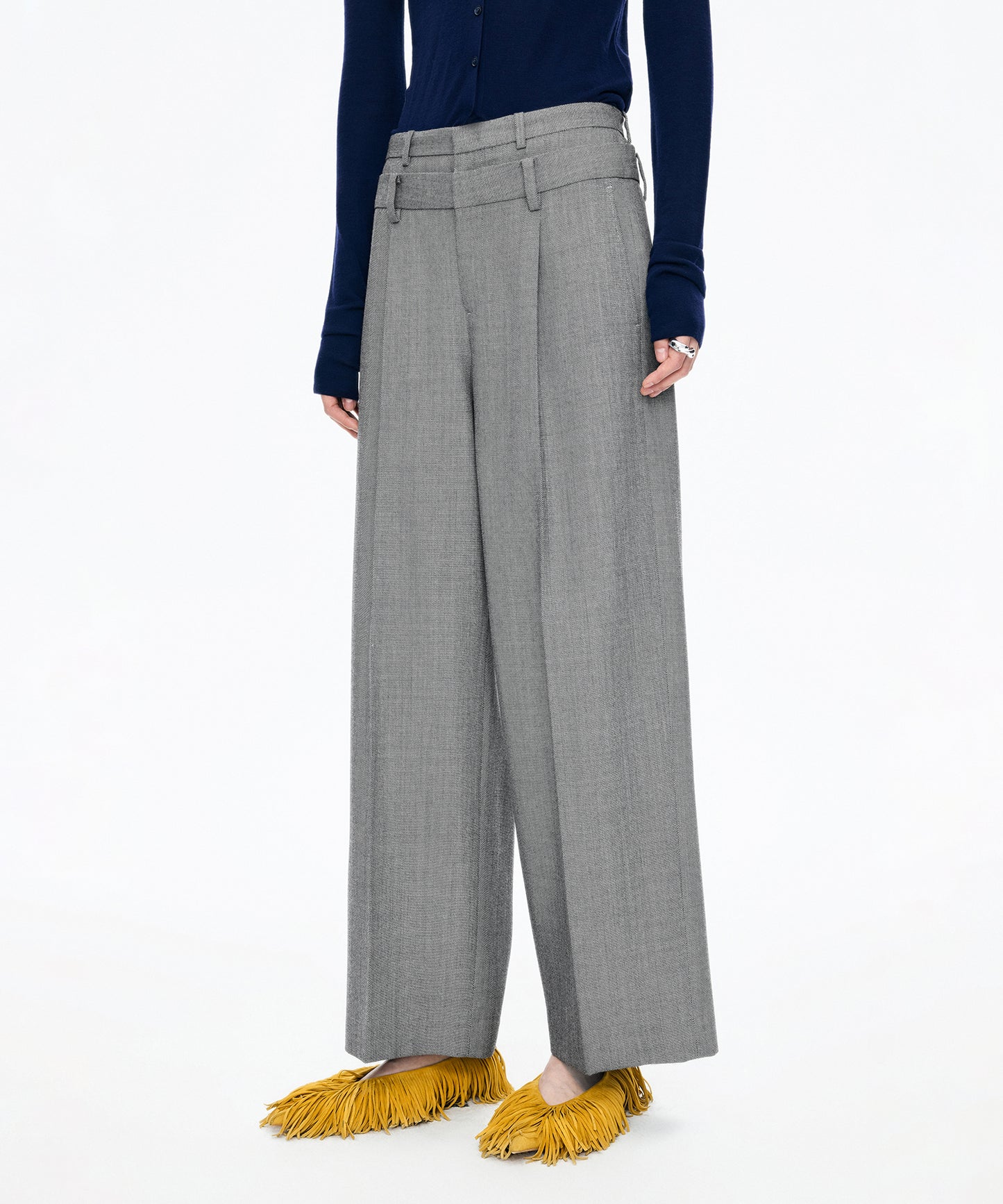 Double-waist Wool Trousers