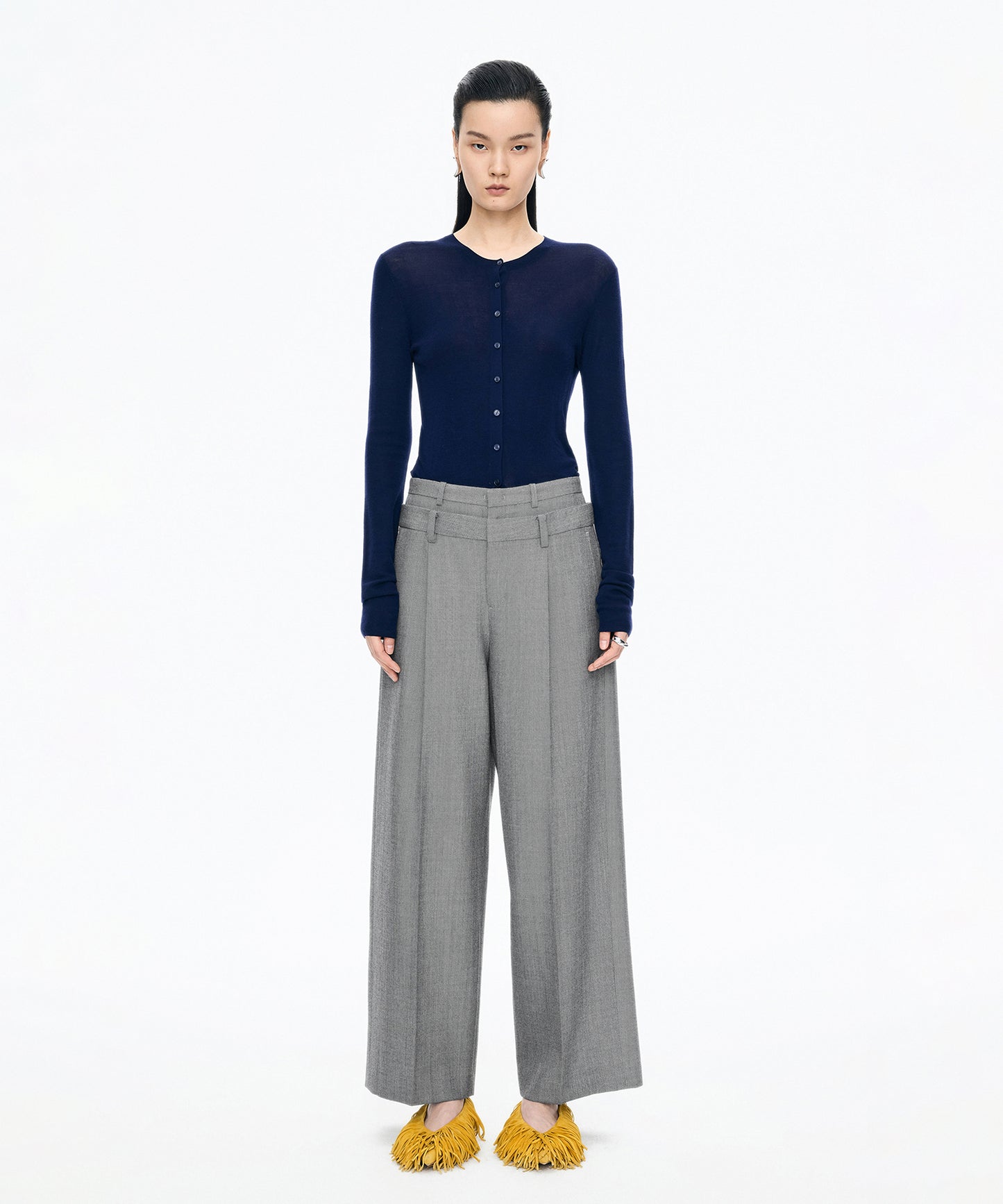 Double-waist Wool Trousers