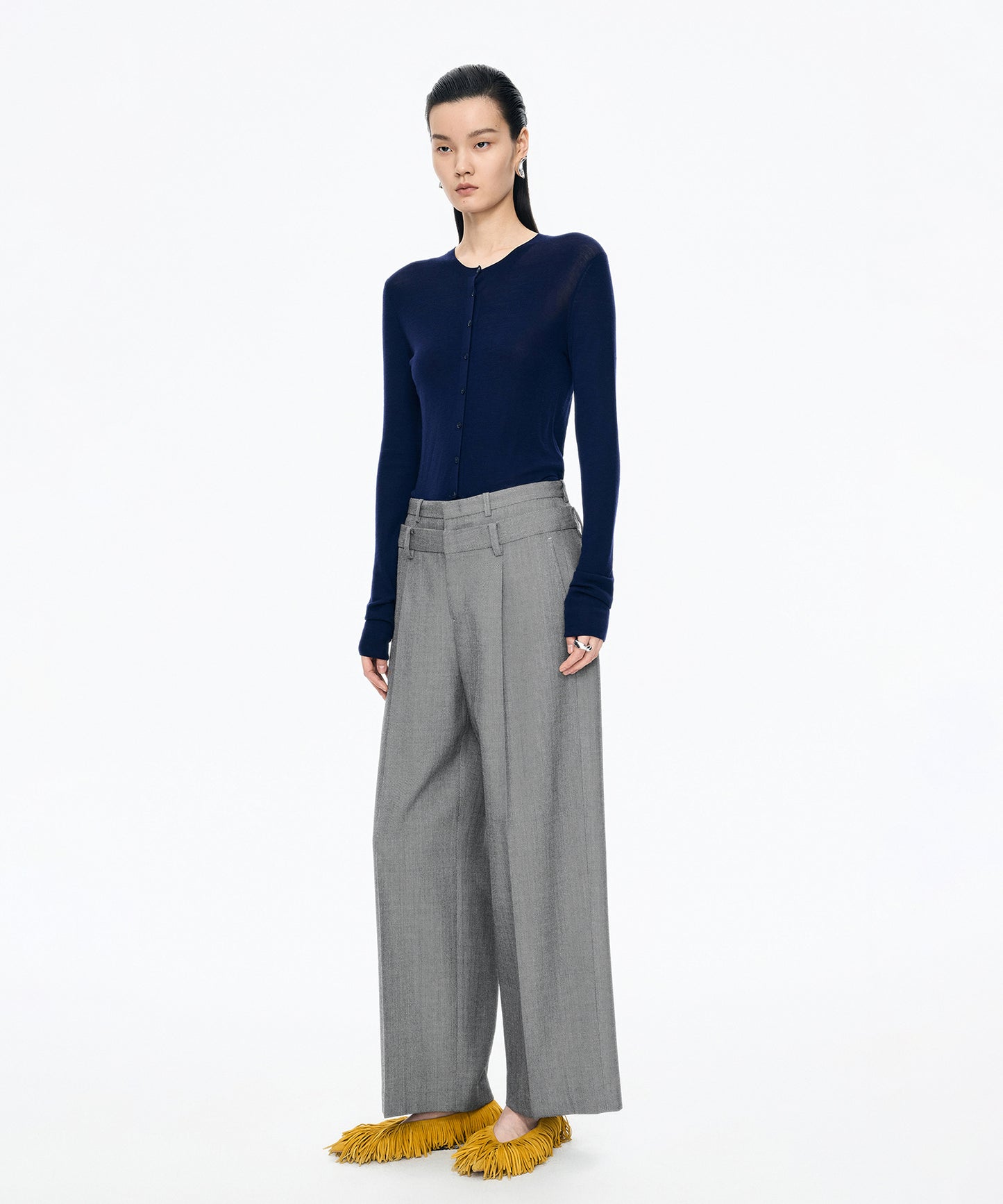 Double-waist Wool Trousers