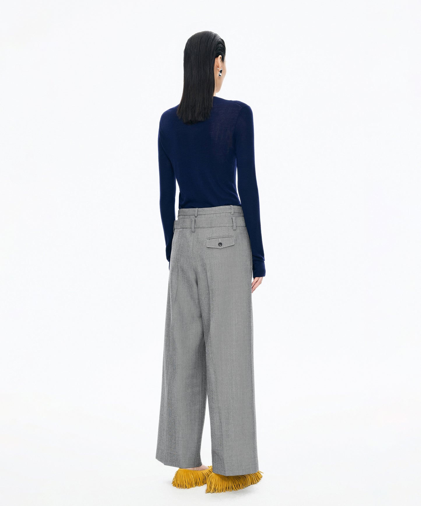 Double-waist Wool Trousers