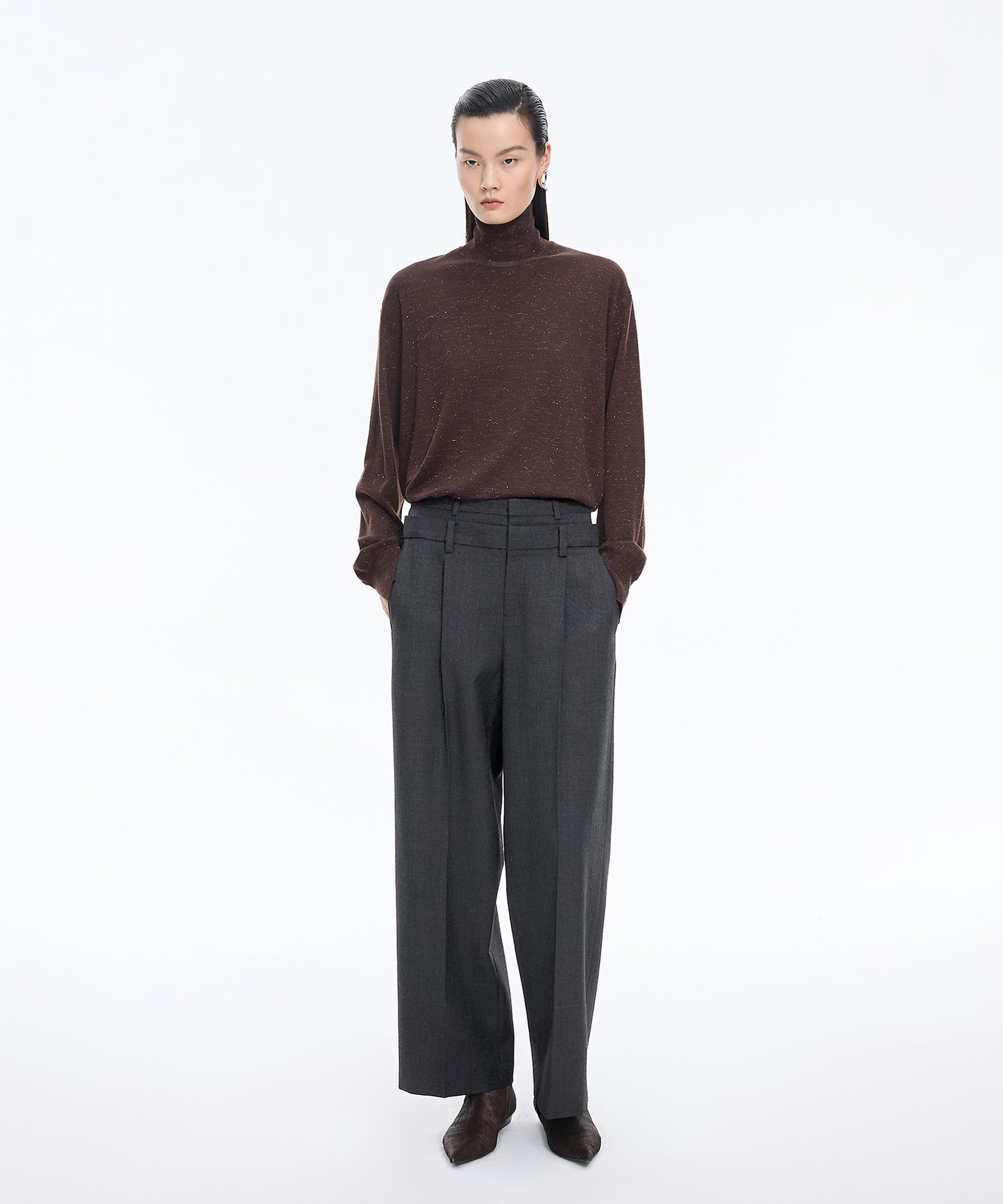 Double-waist Wool Trousers