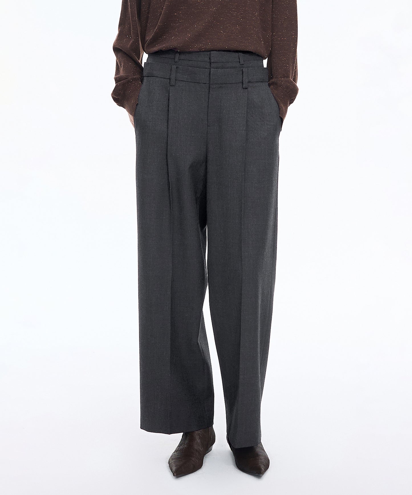 Double-waist Wool Trousers