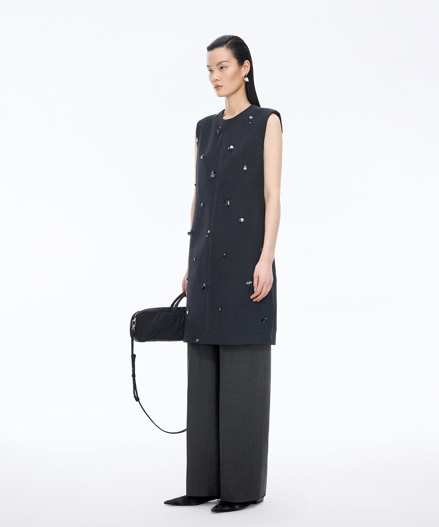 Double-waist Wool Trousers