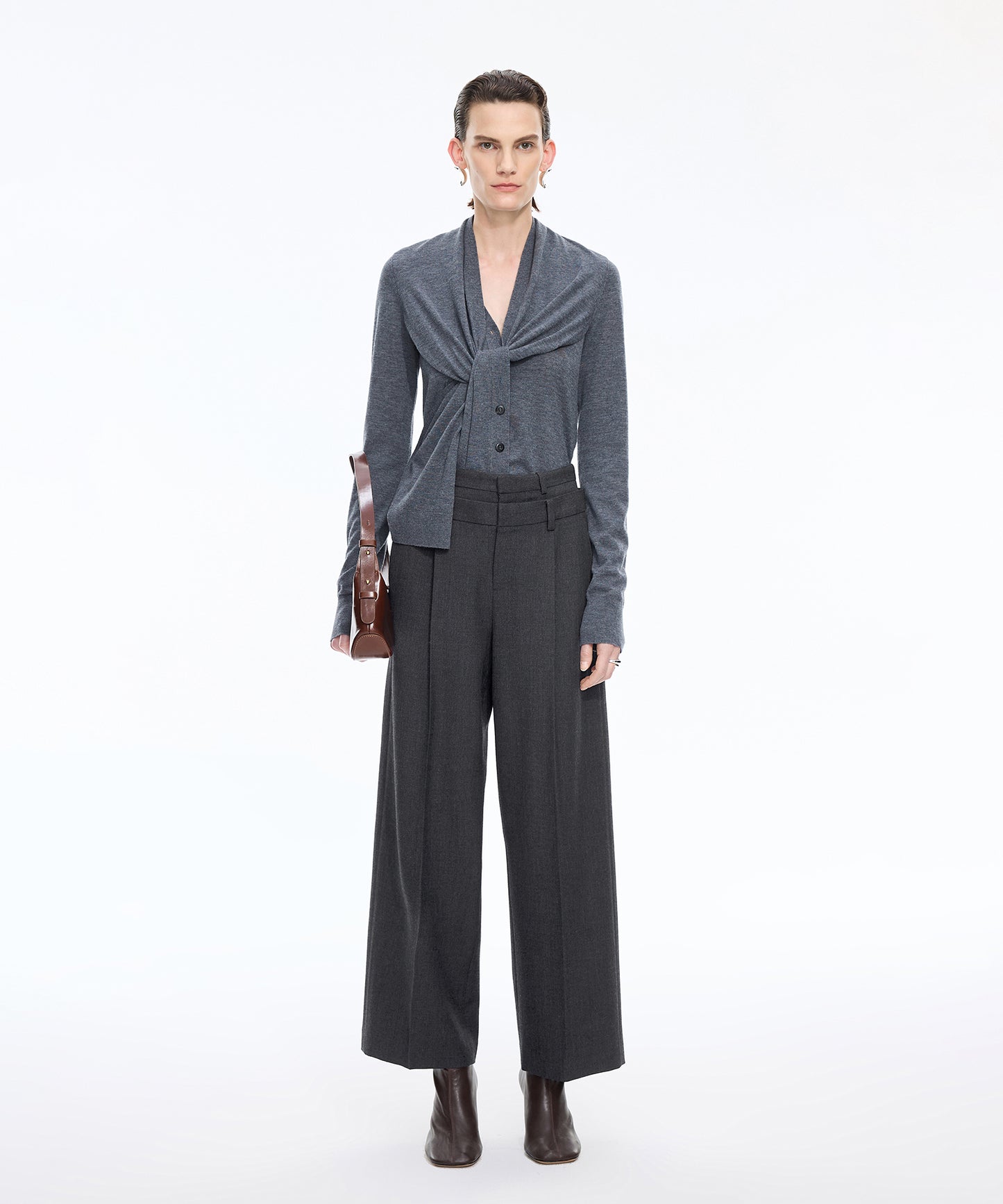 Double-waist Wool Trousers