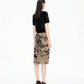 Velour Flocked Floral Skirt