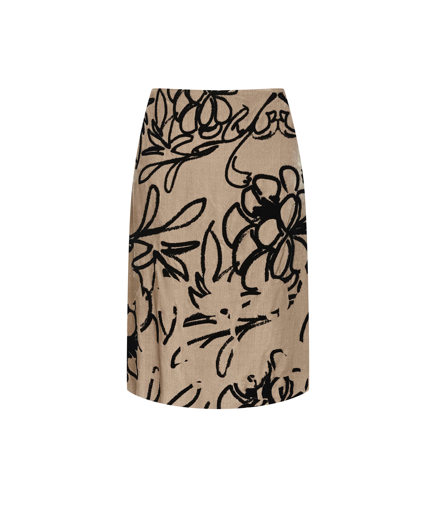 Velour Flocked Floral Skirt