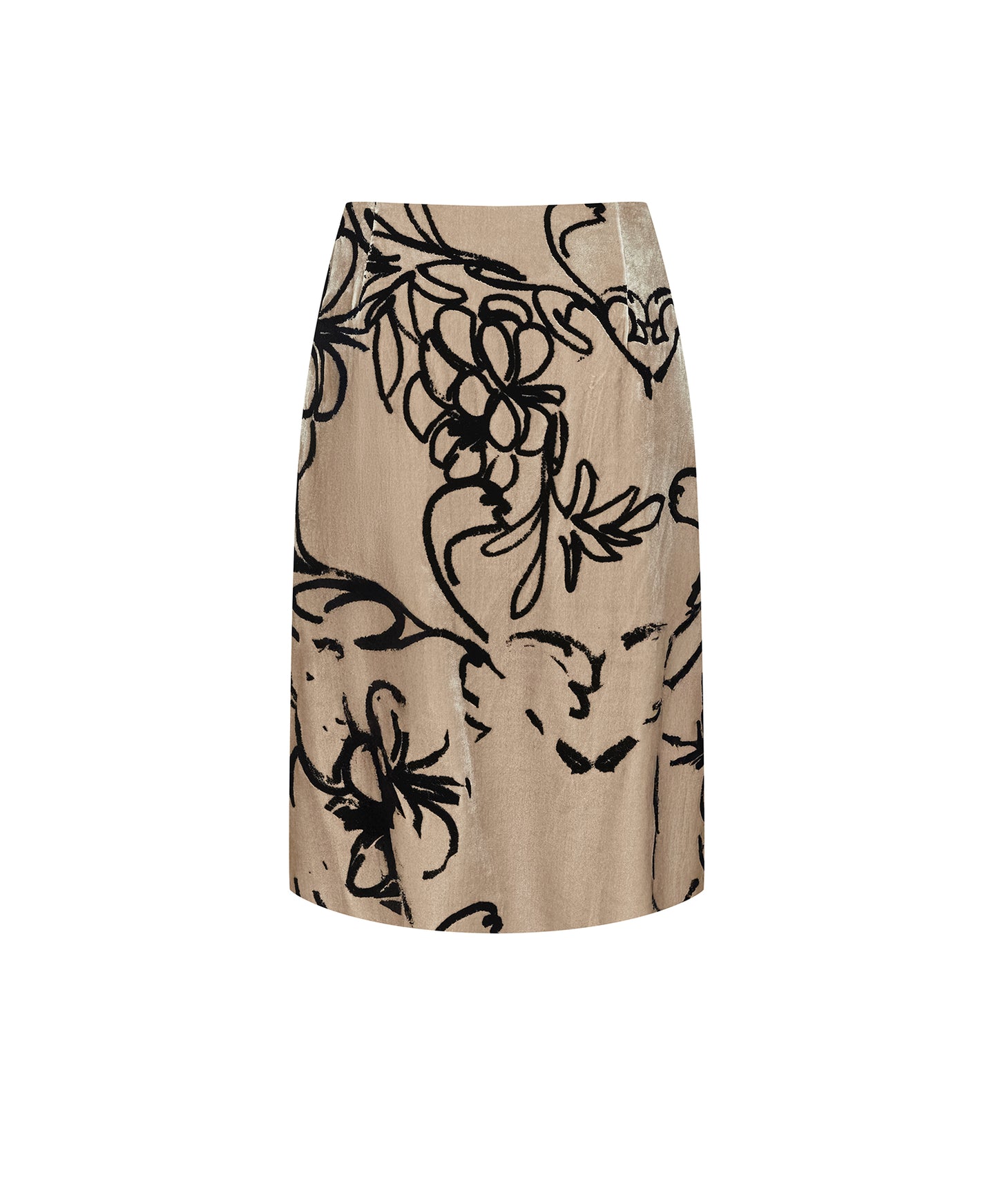 Velour Flocked Floral Skirt