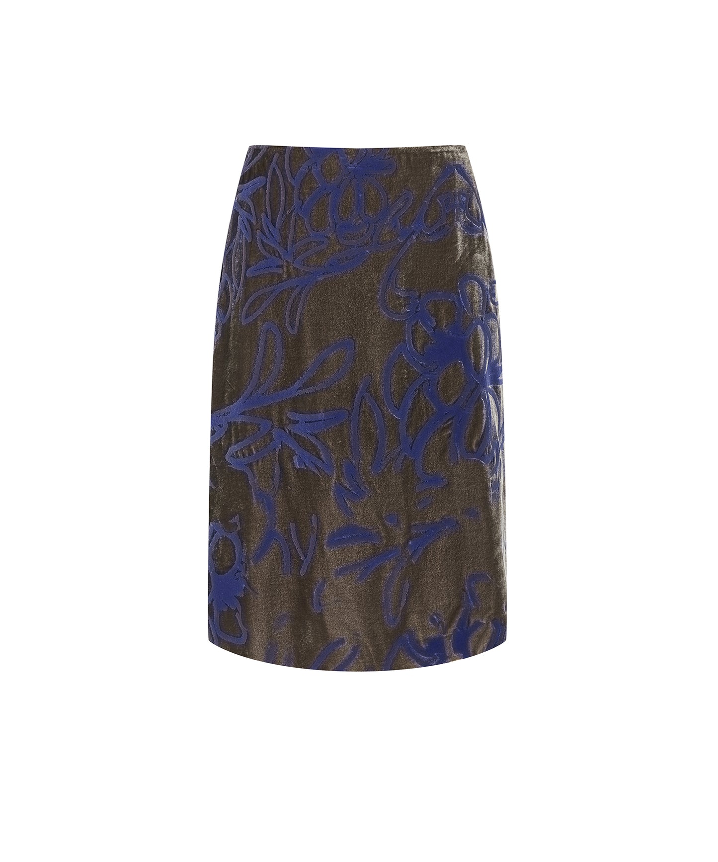 Velour Flocked Floral Skirt
